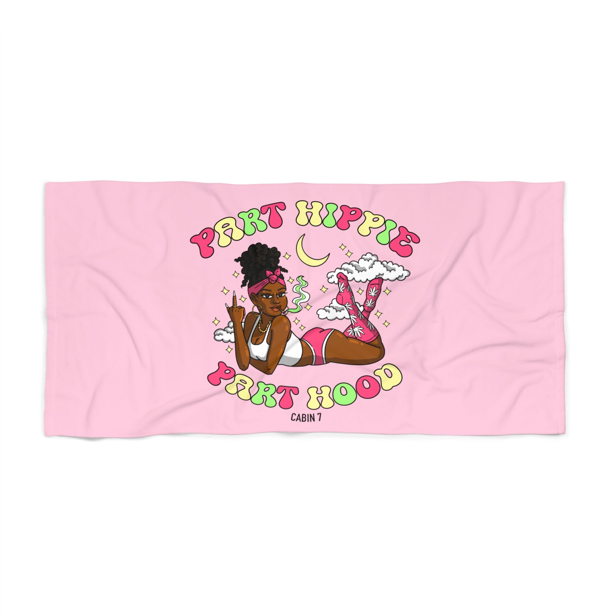 Part Hippie Part Hood Beach Towel
