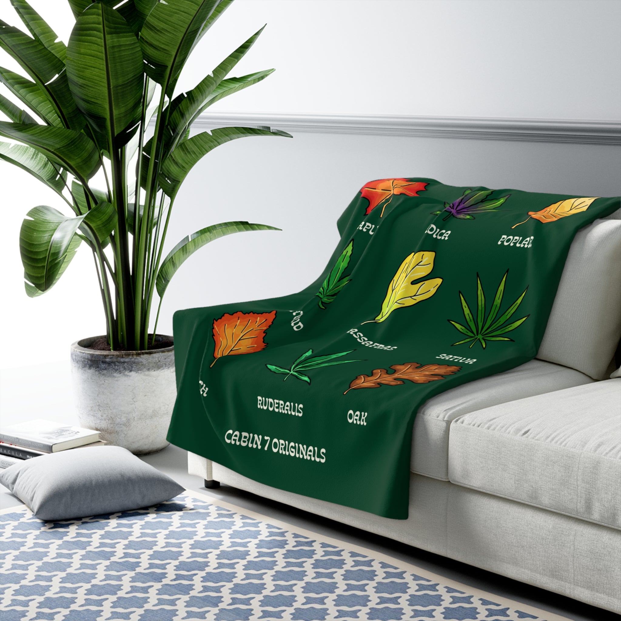 Fall Leaves Sherpa Fleece Blanket