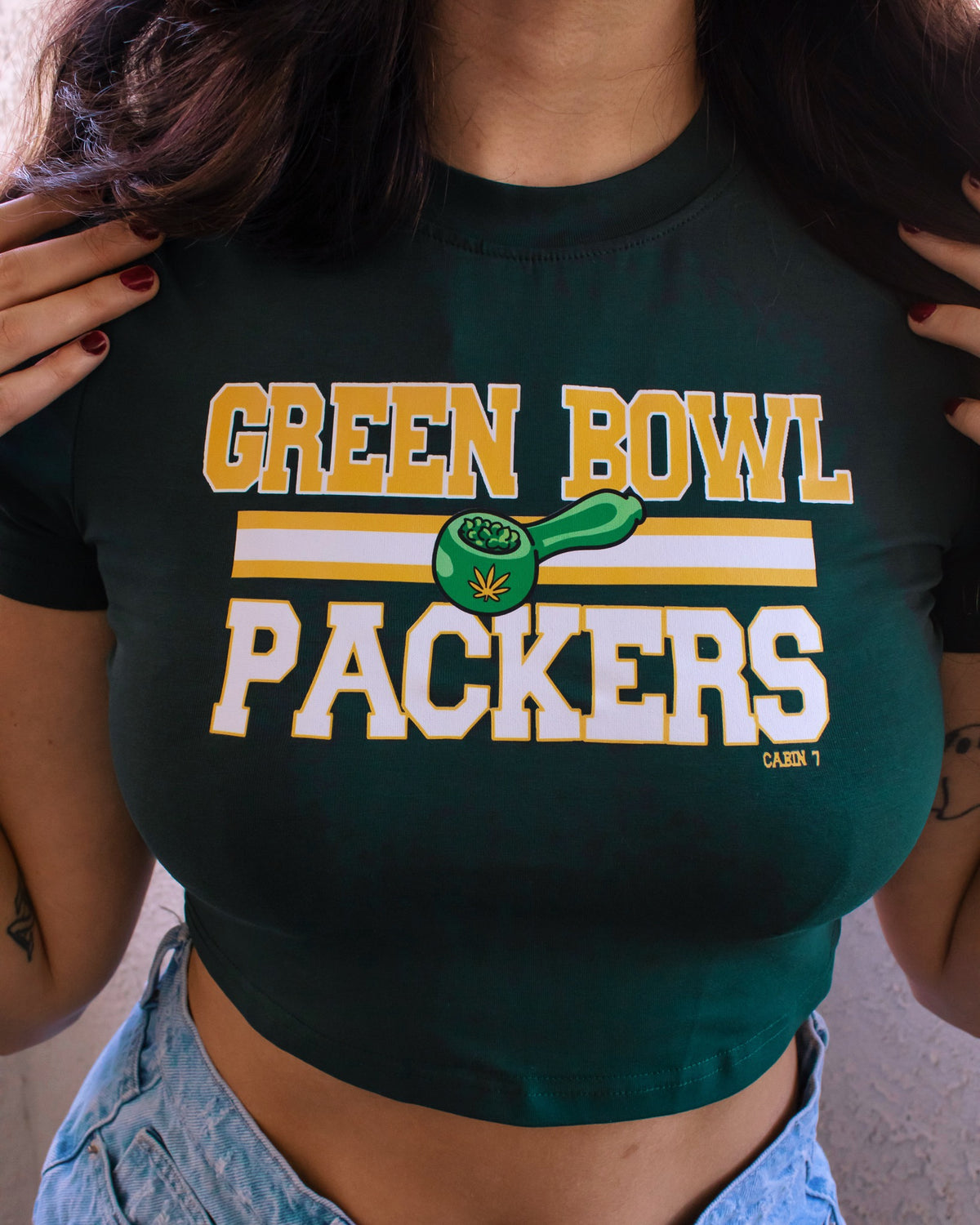 Green Bowl Packers Crop Top