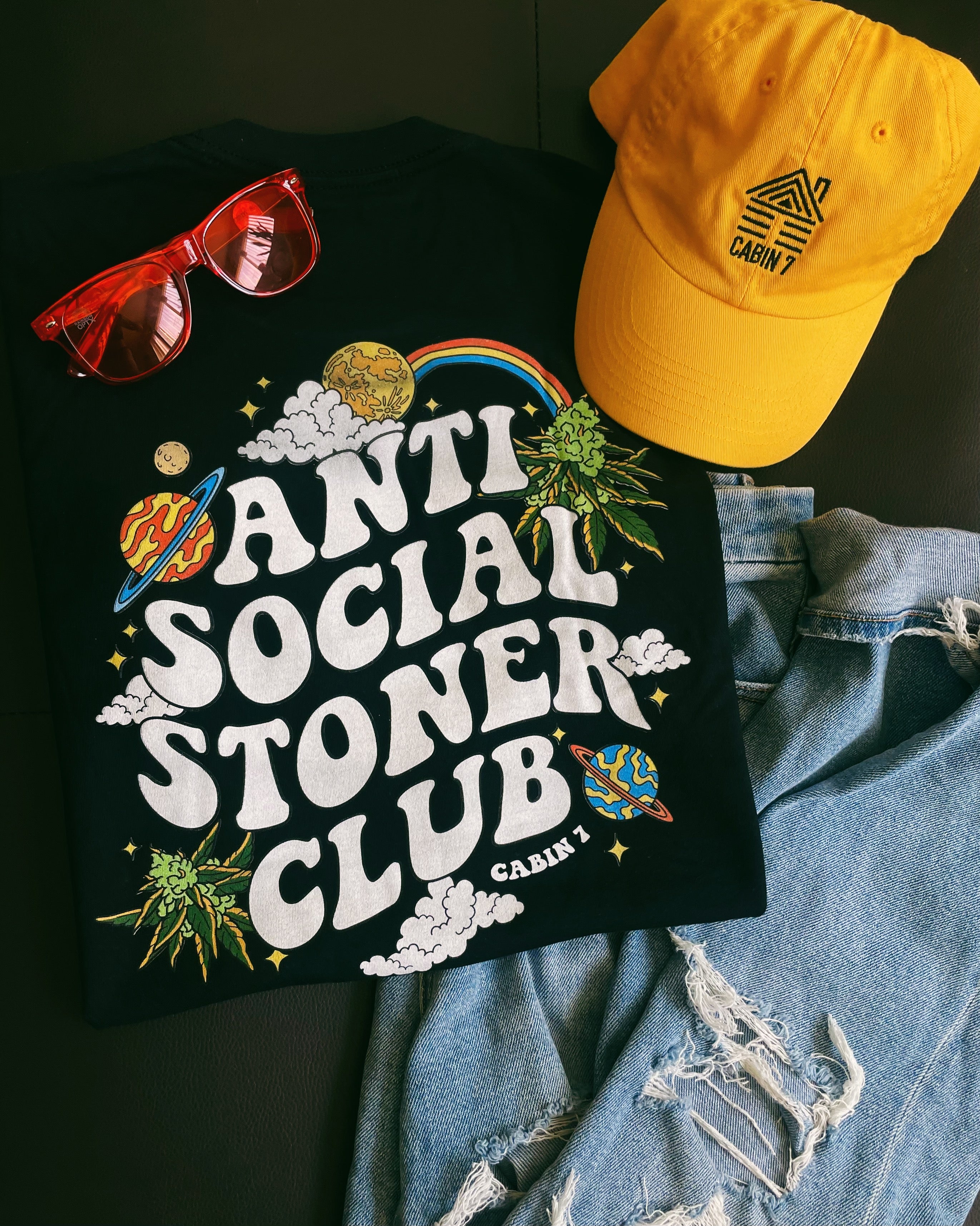 Antisocial Stoner Club T-Shirt - BLACK