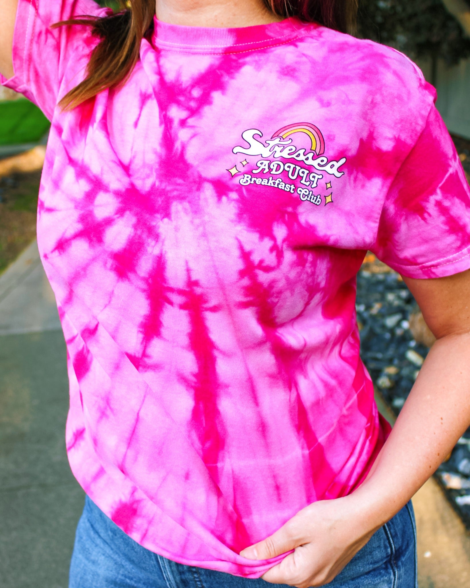 Stressed Adult Breakfast Club Tie Dye T-Shirt