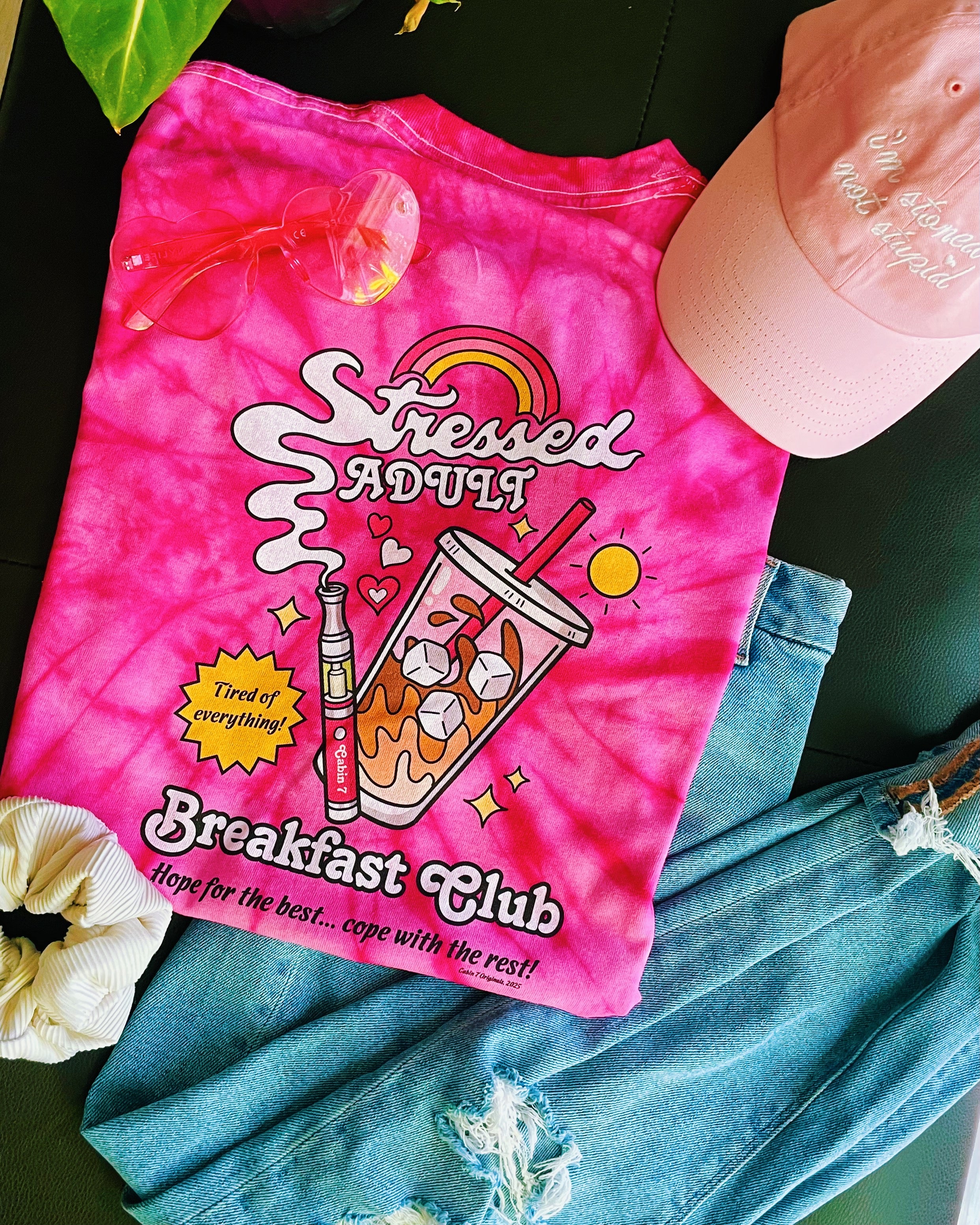 Stressed Adult Breakfast Club Tie Dye T-Shirt