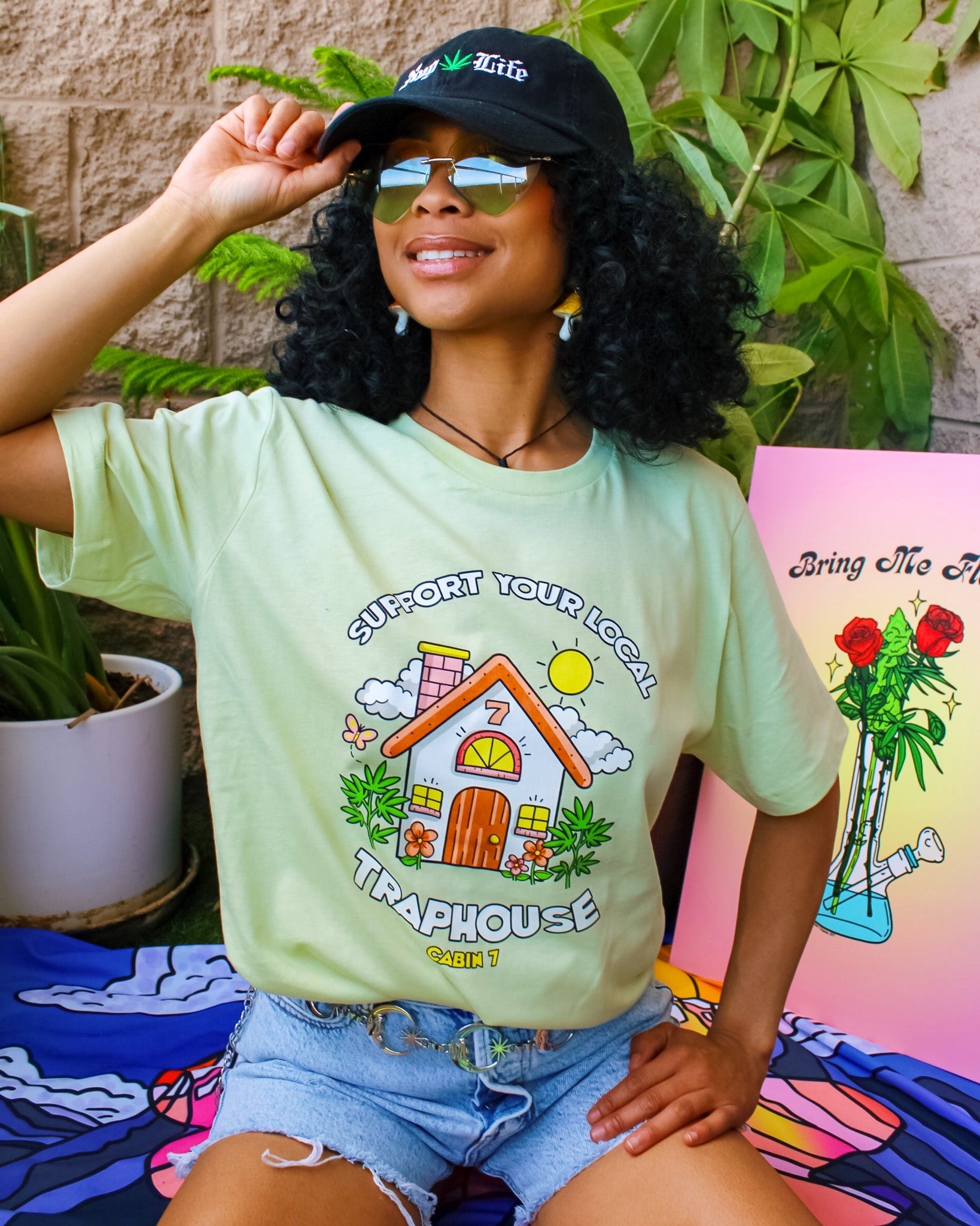 Support Your Local Traphouse T-Shirt - Spring Green