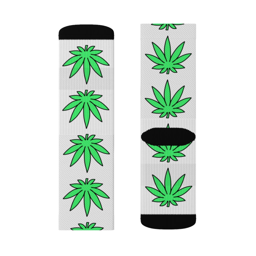Lil' Leafy Socks - Lime & White