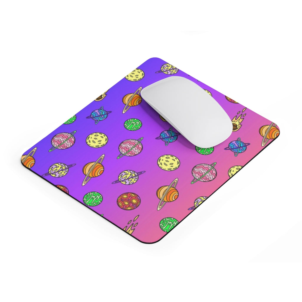 Neon Planets Mousepad