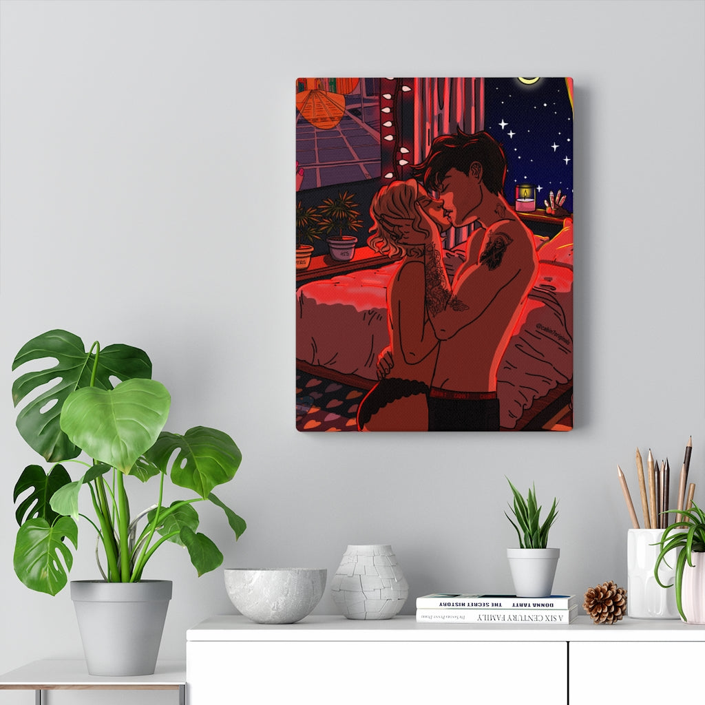 "Crimson Kiss" Canvas Print