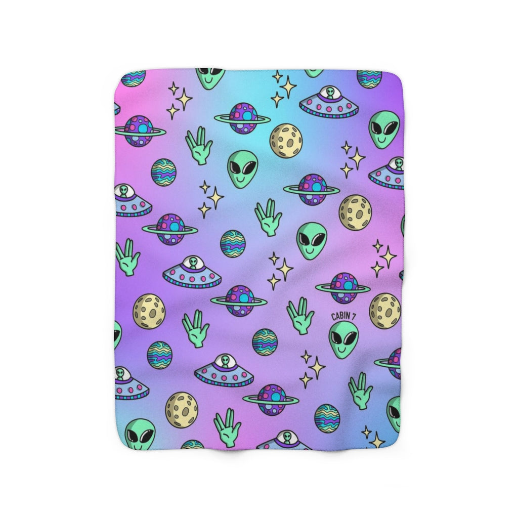 "Aliens" Sherpa Fleece Blanket
