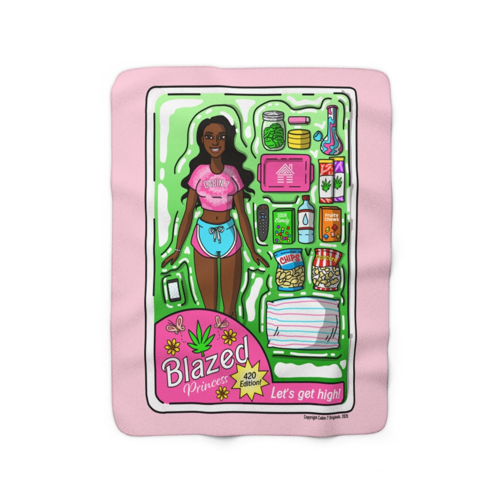 "Black Blazed Princess" Sherpa Fleece Blanket