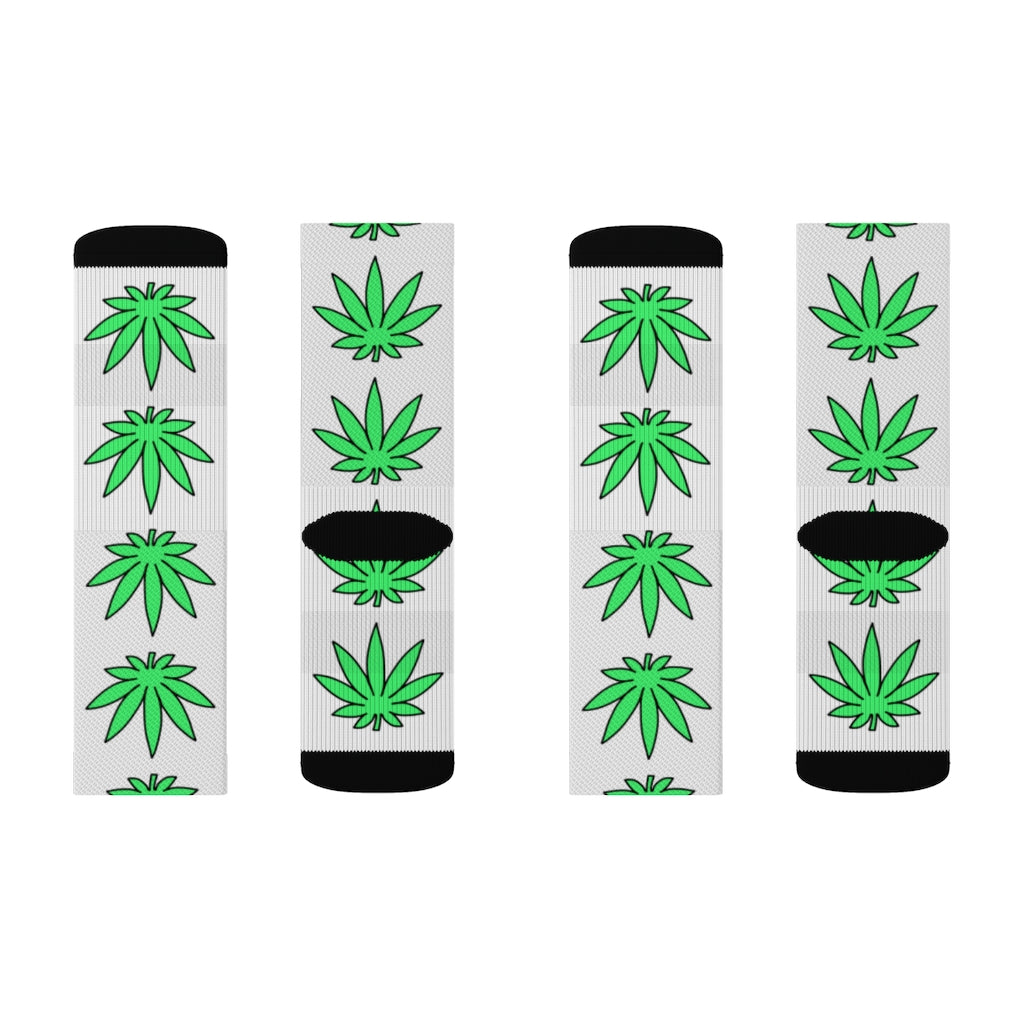 Lil' Leafy Socks - Lime & White
