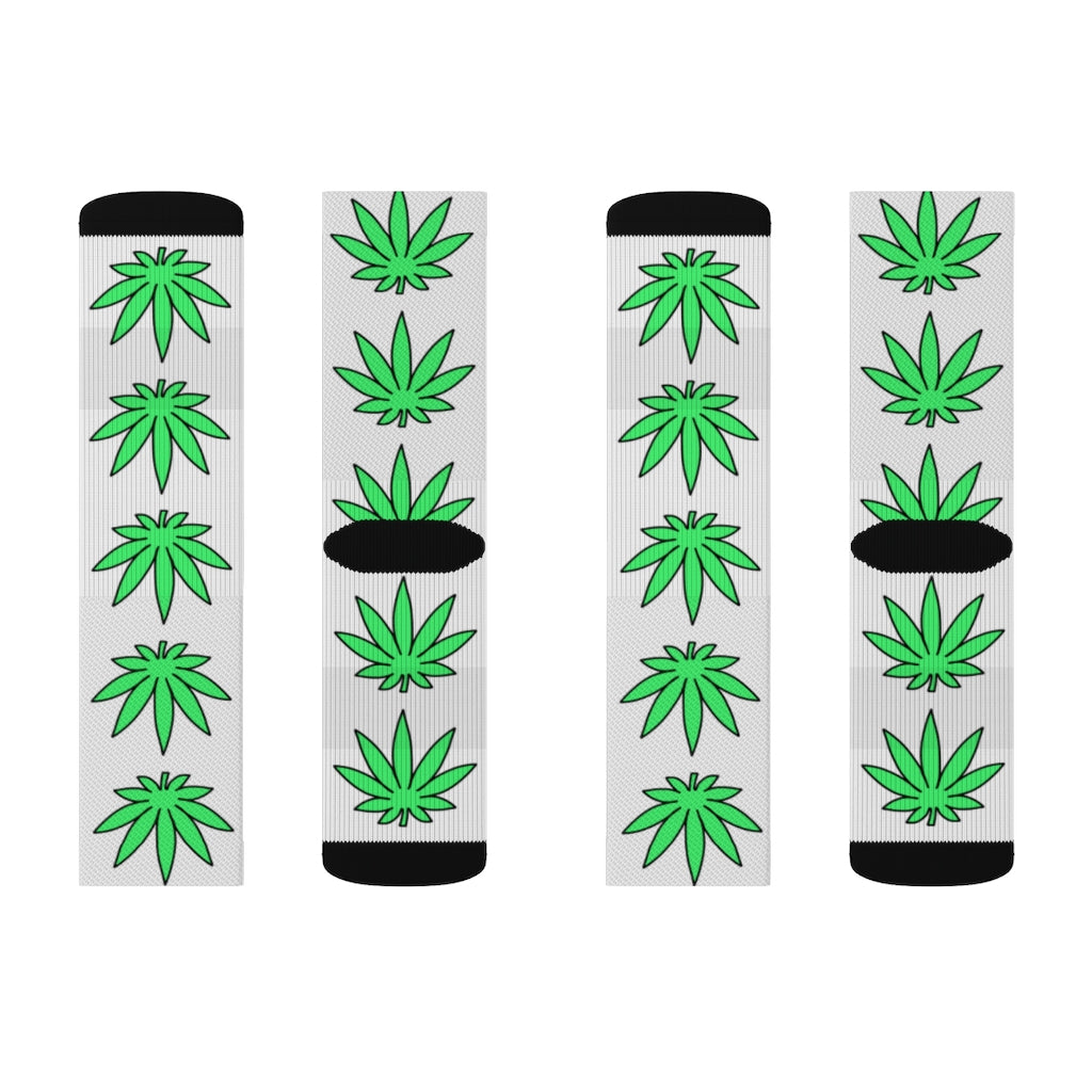 Lil' Leafy Socks - Lime & White