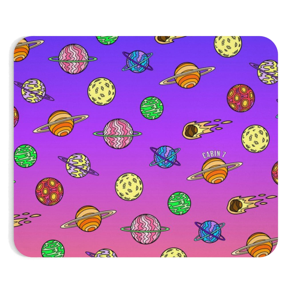 Neon Planets Mousepad