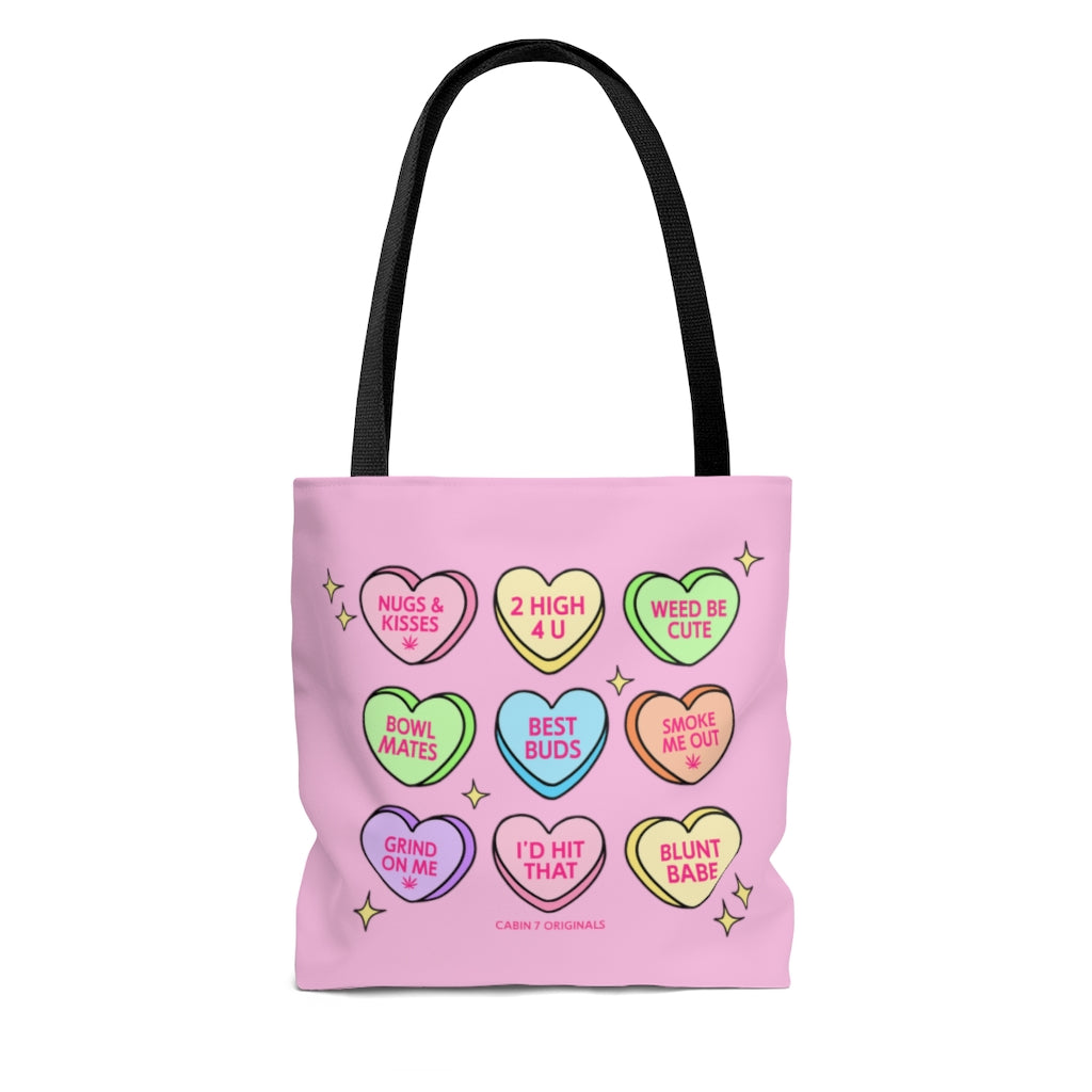 Candy Hearts Tote Bag