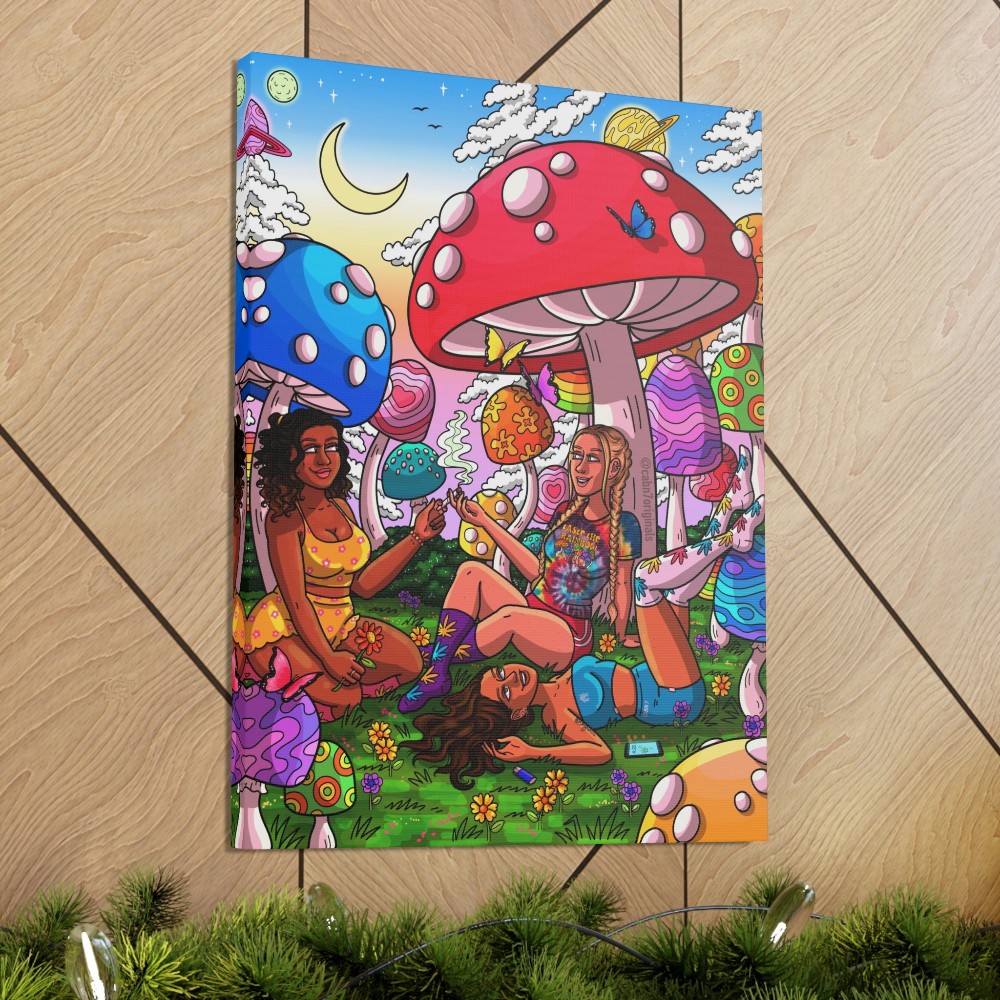 "Mushroom Meadow" Canvas Print