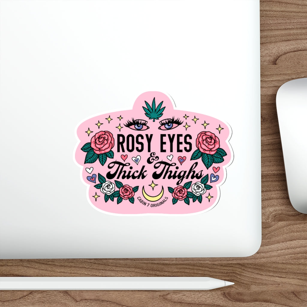 Rosy Eyes & Thick Thighs Sticker