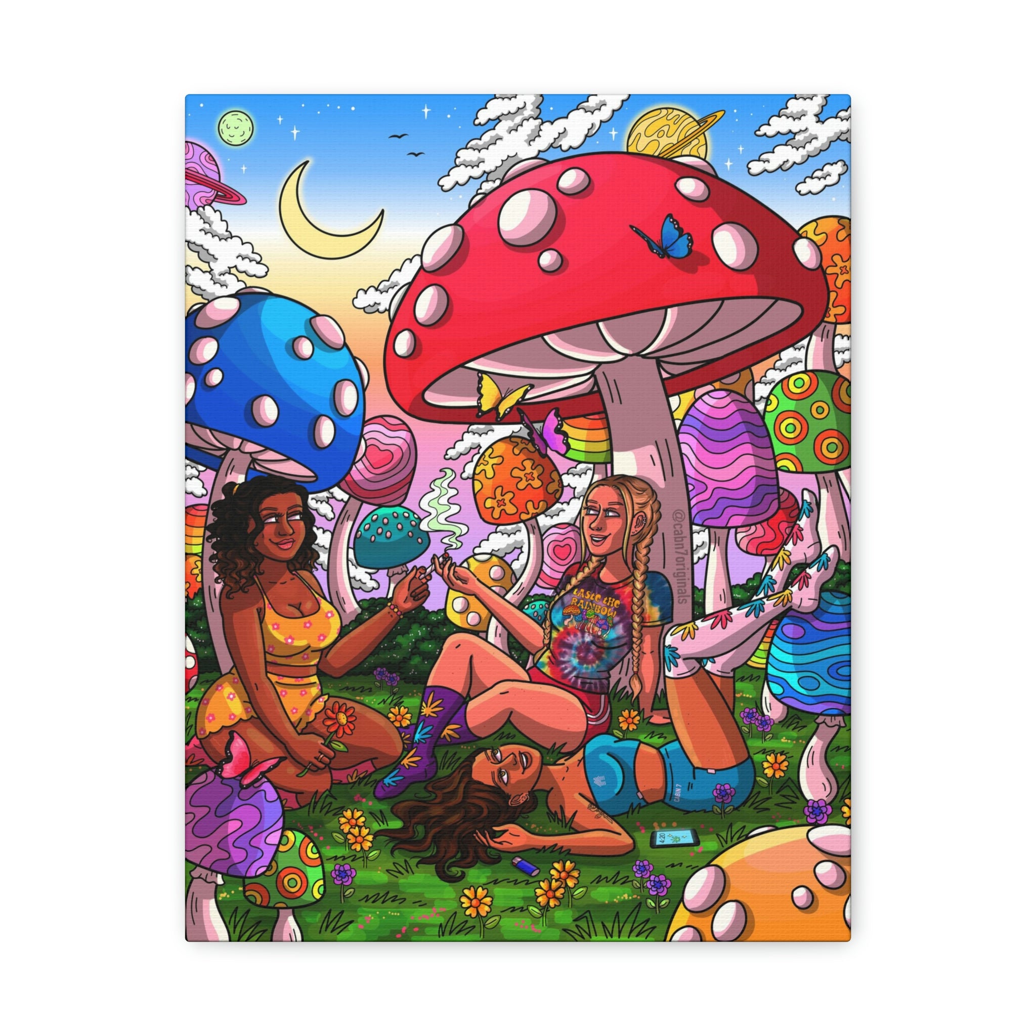 "Mushroom Meadow" Canvas Print