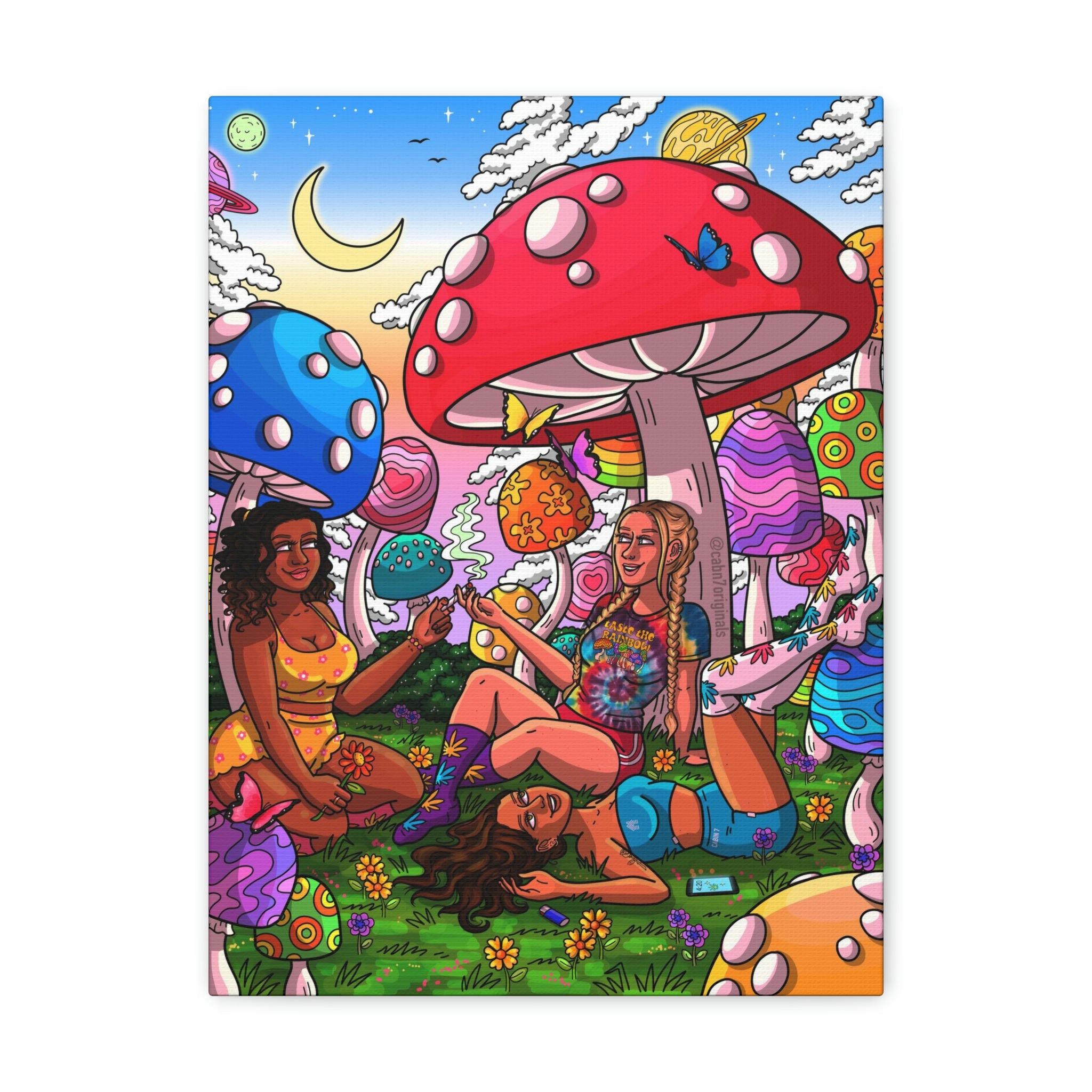 "Mushroom Meadow" Canvas Print