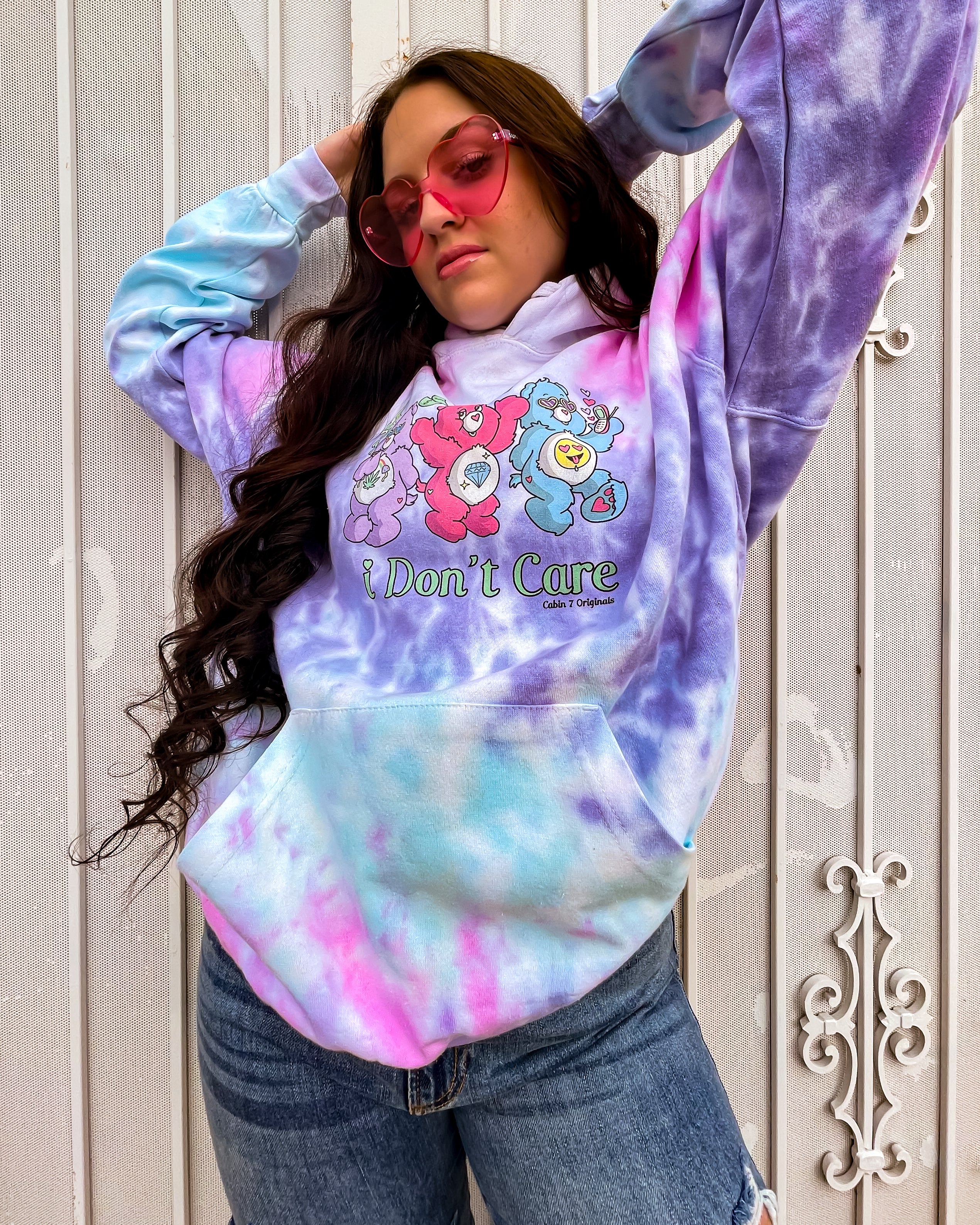 I Don't Care Tie Dye Hoodie