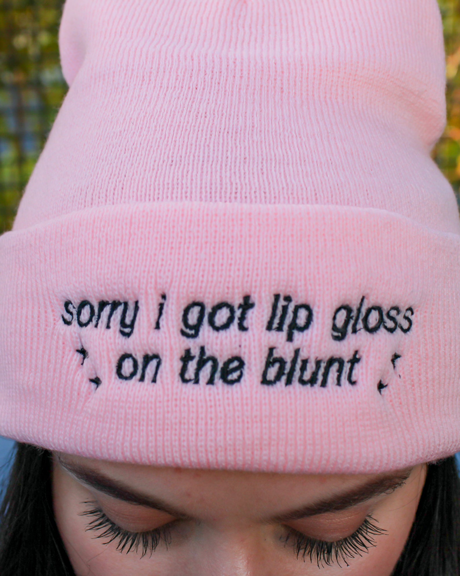 Lip Gloss on the Blunt Beanie
