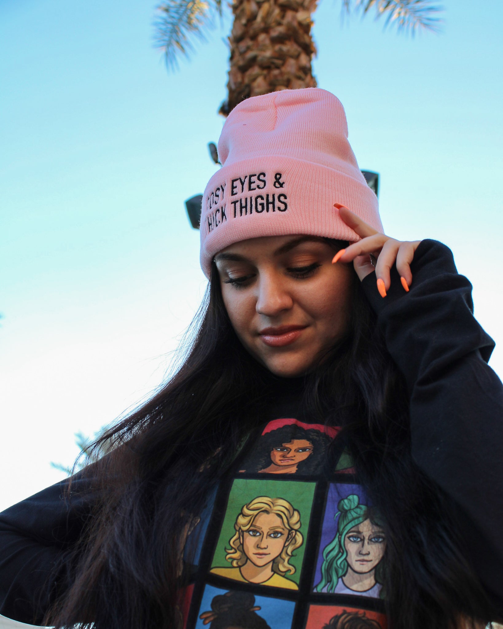 Rosy Eyes & Thick Thighs Beanie