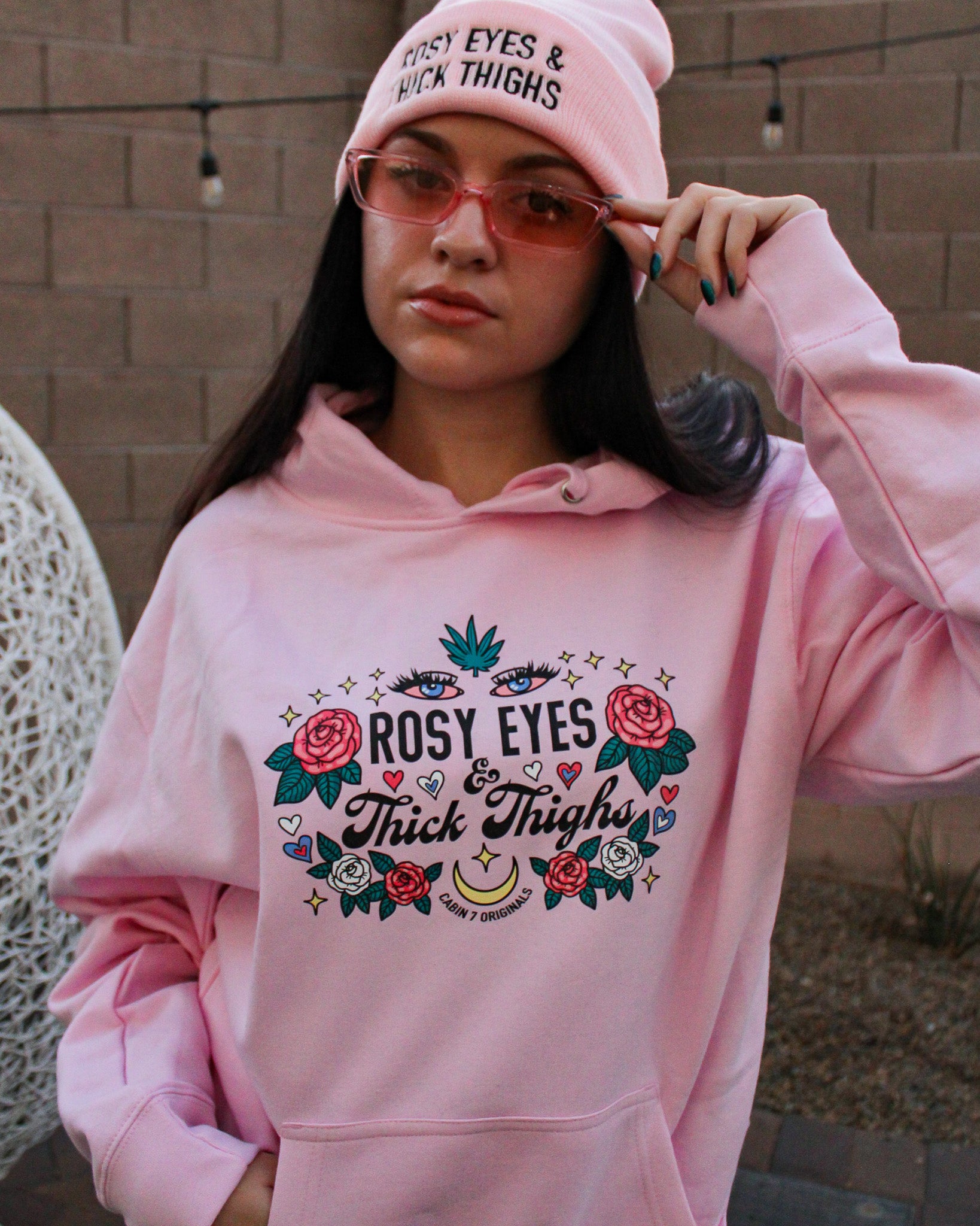 Rosy Eyes & Thick Thighs Hoodie