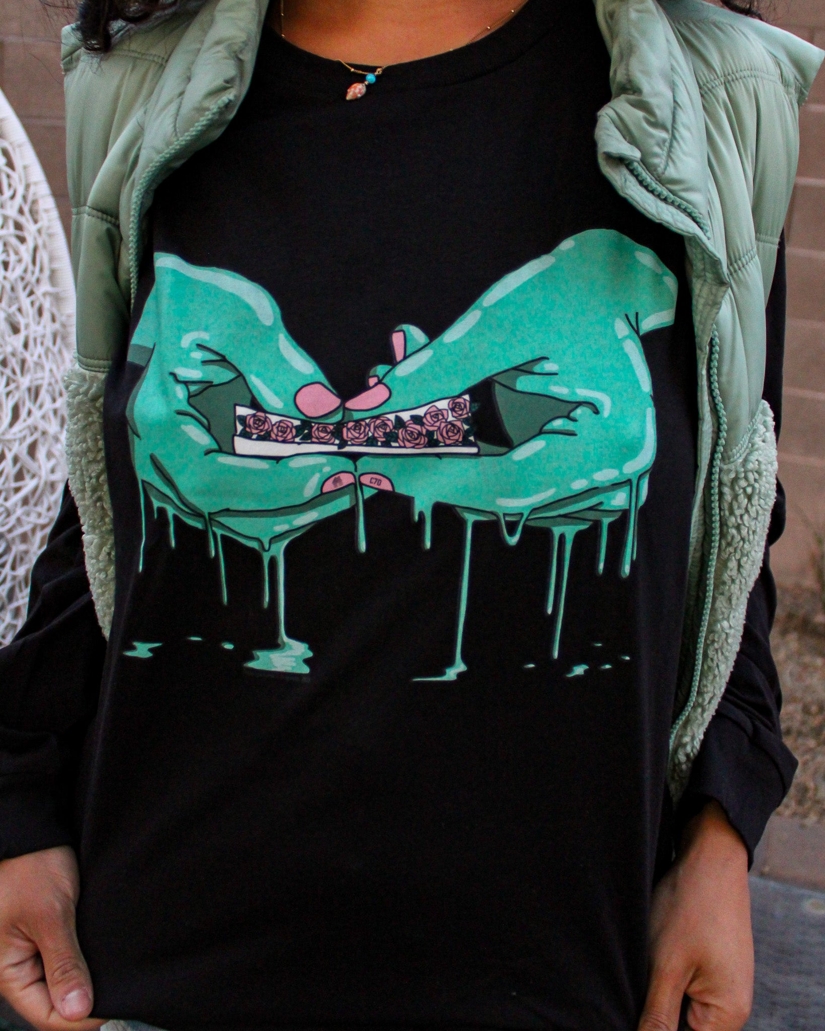 Flower Power Long Sleeve - BLACK