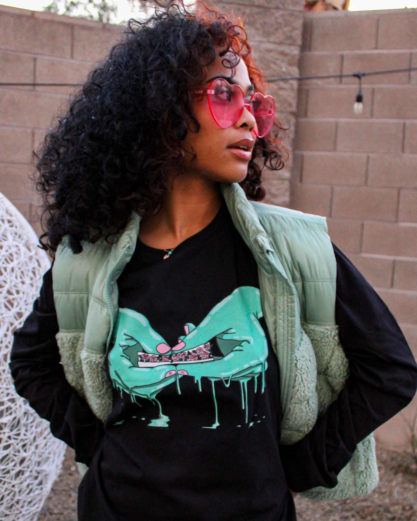 Flower Power Long Sleeve - BLACK