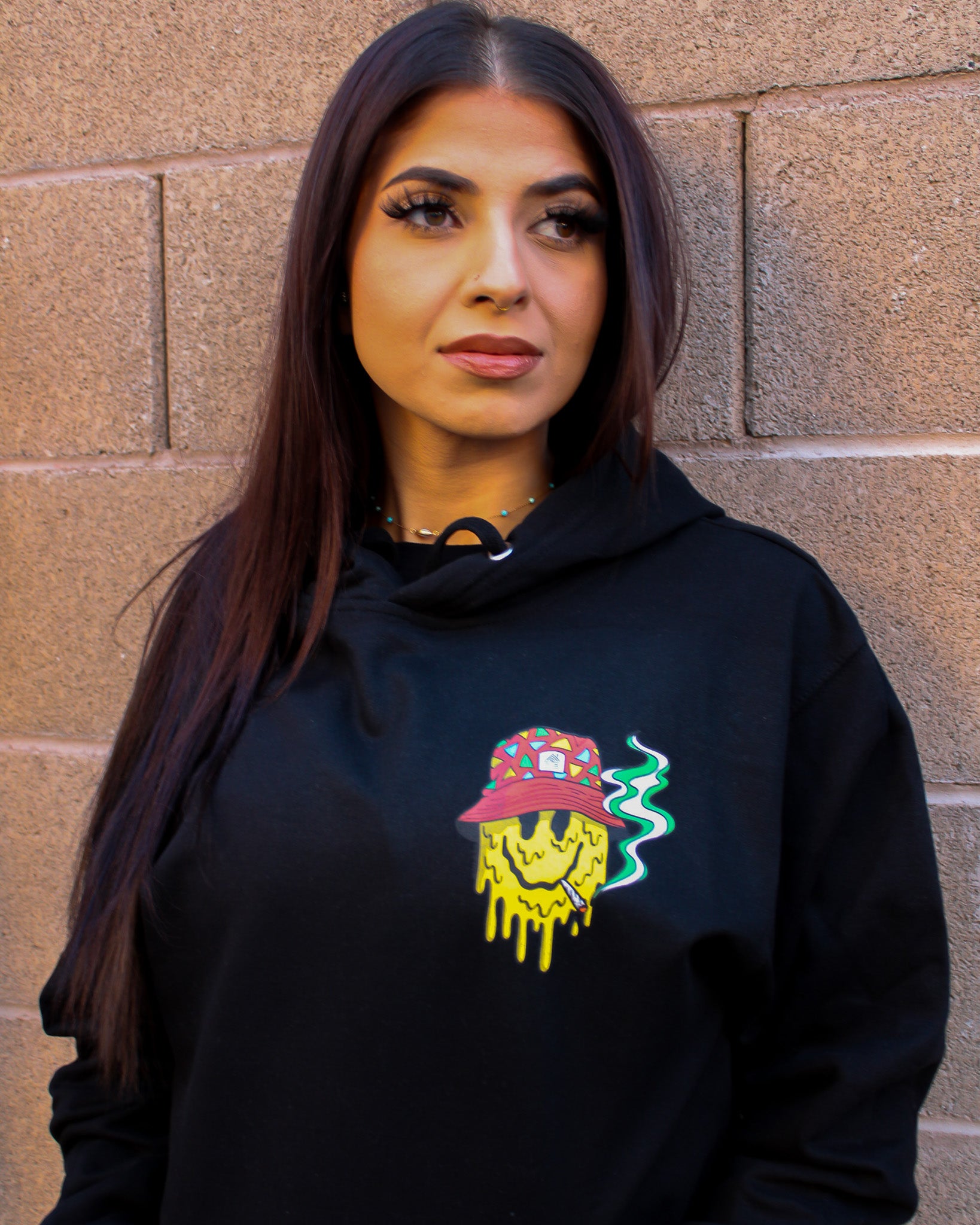 Stoney Smiley Hoodie - BLACK