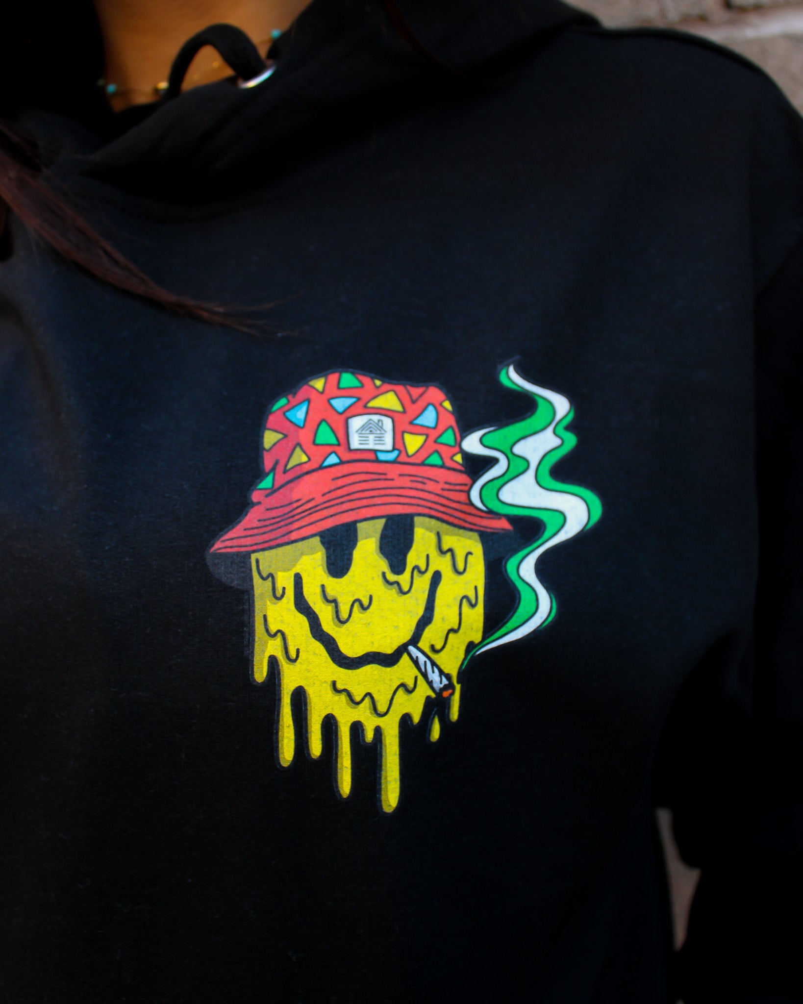Stoney Smiley Hoodie - BLACK
