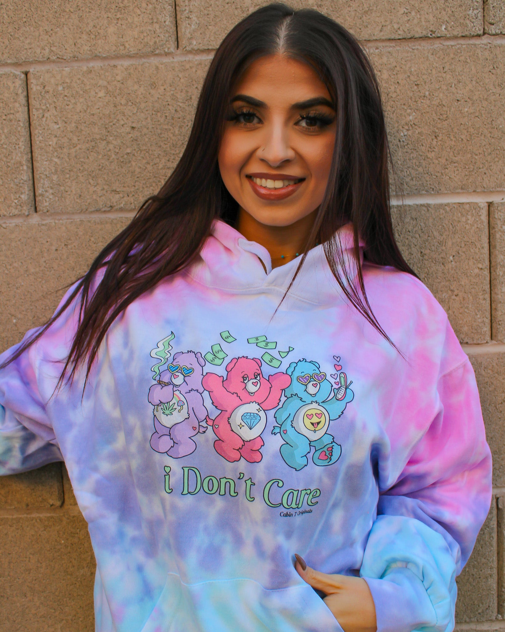 I Don't Care Tie Dye Hoodie