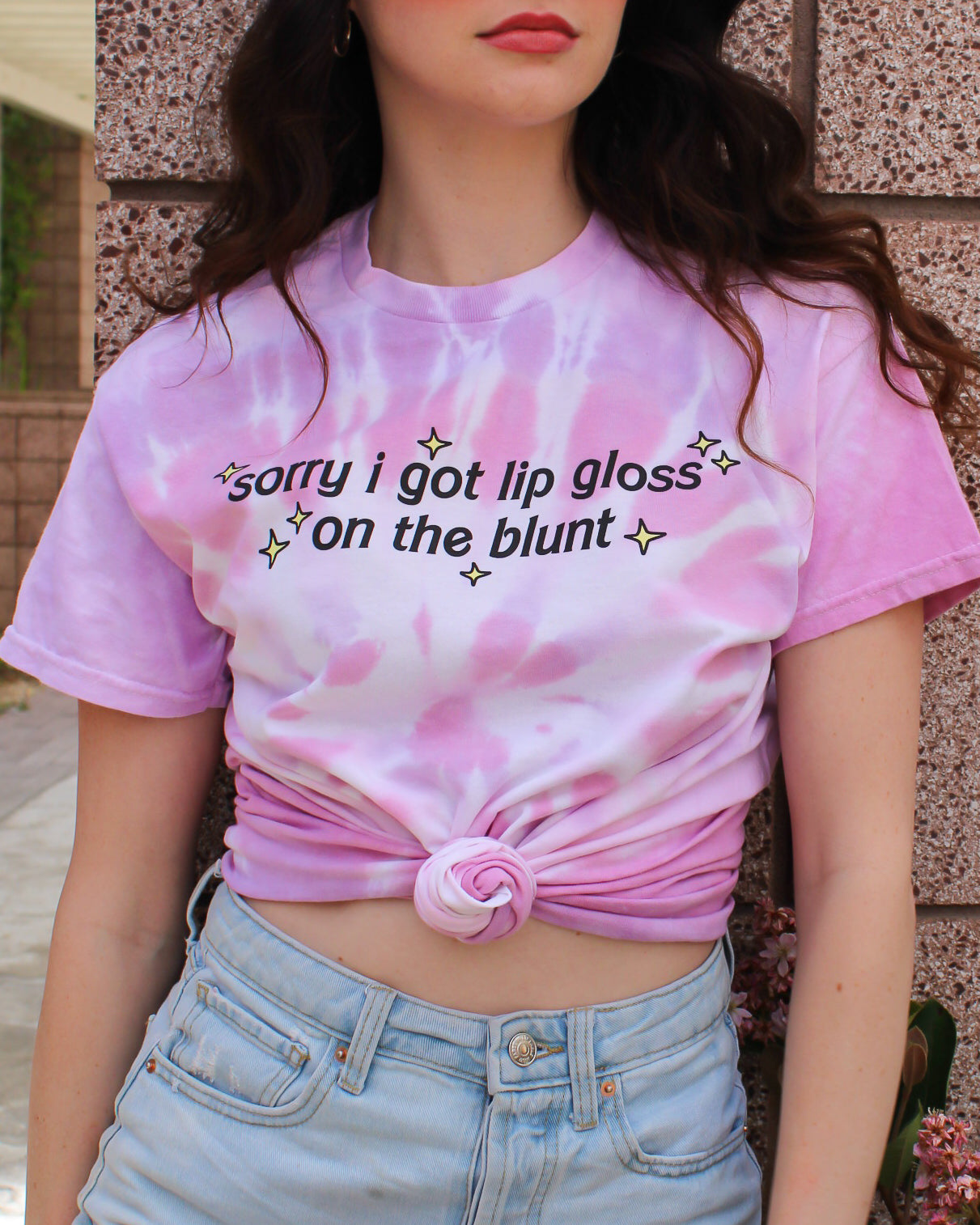Lip Gloss on the Blunt Tie Dye T-Shirt