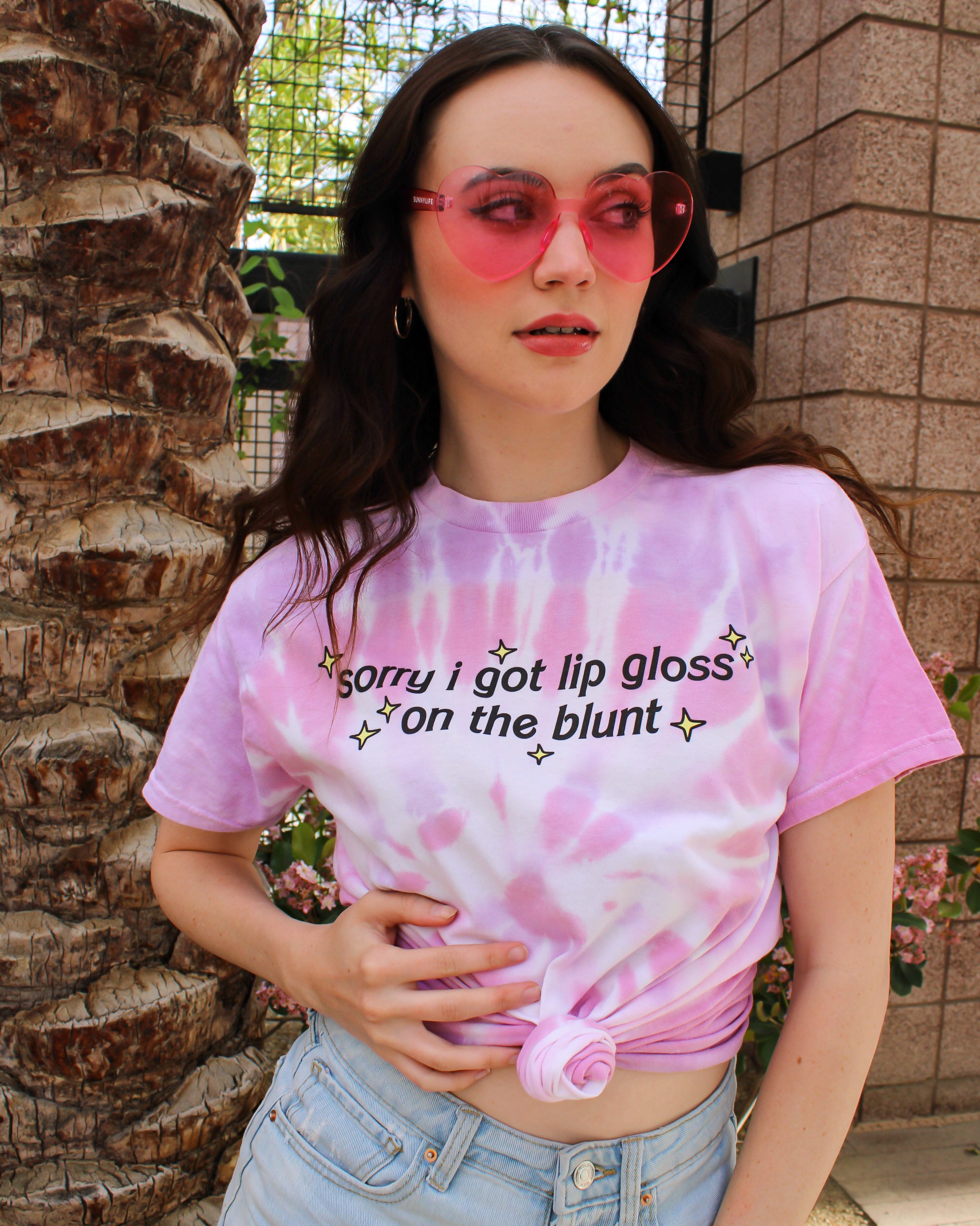 Lip Gloss on the Blunt Tie Dye T-Shirt