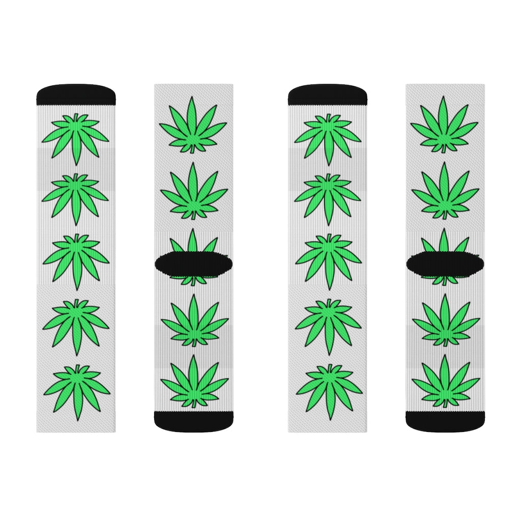 Lil' Leafy Socks - Lime & White