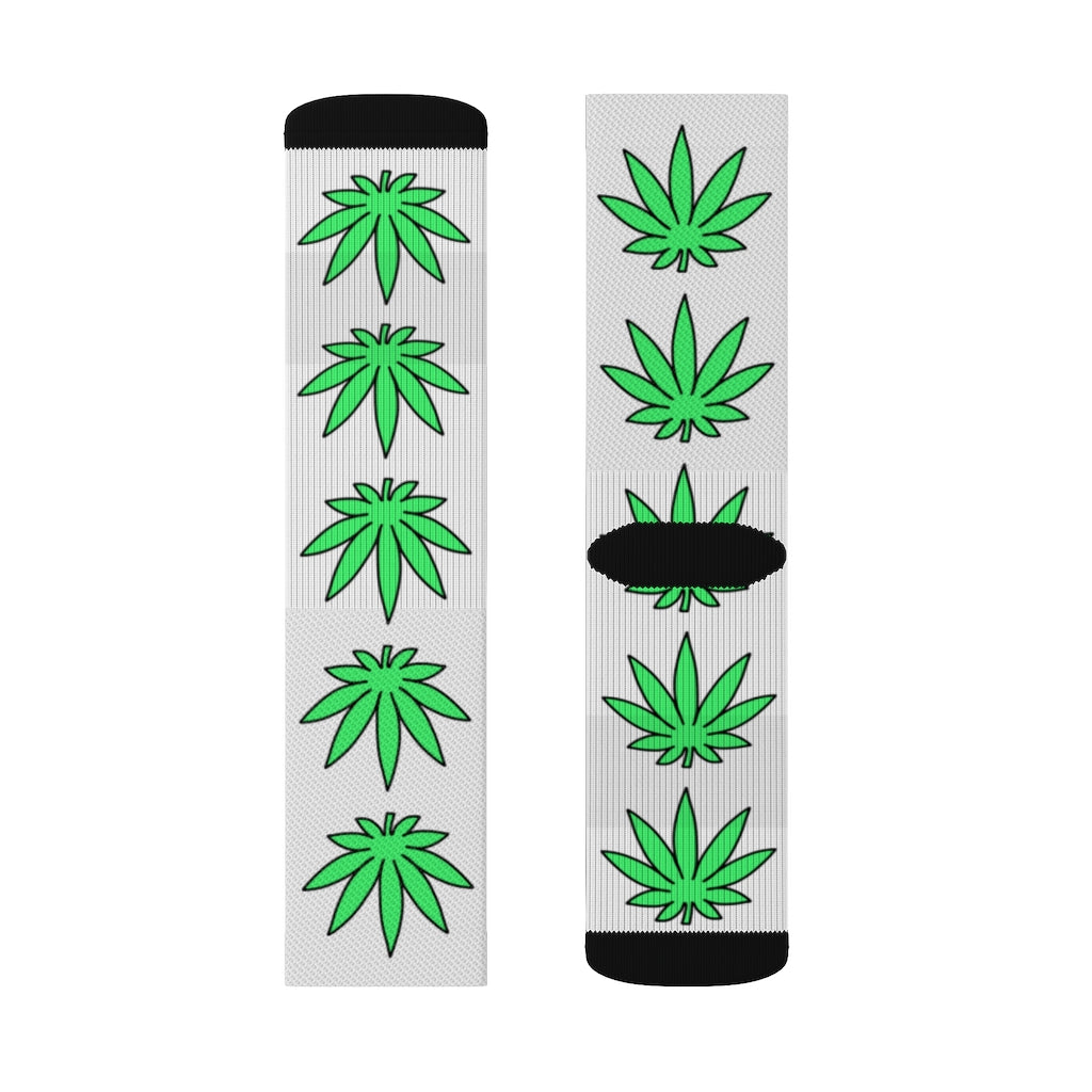 Lil' Leafy Socks - Lime & White