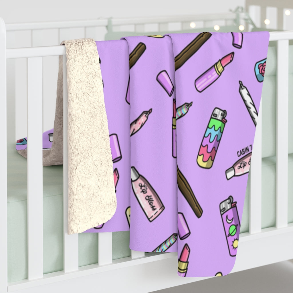 "Blazed & Boujee" Sherpa Fleece Blanket