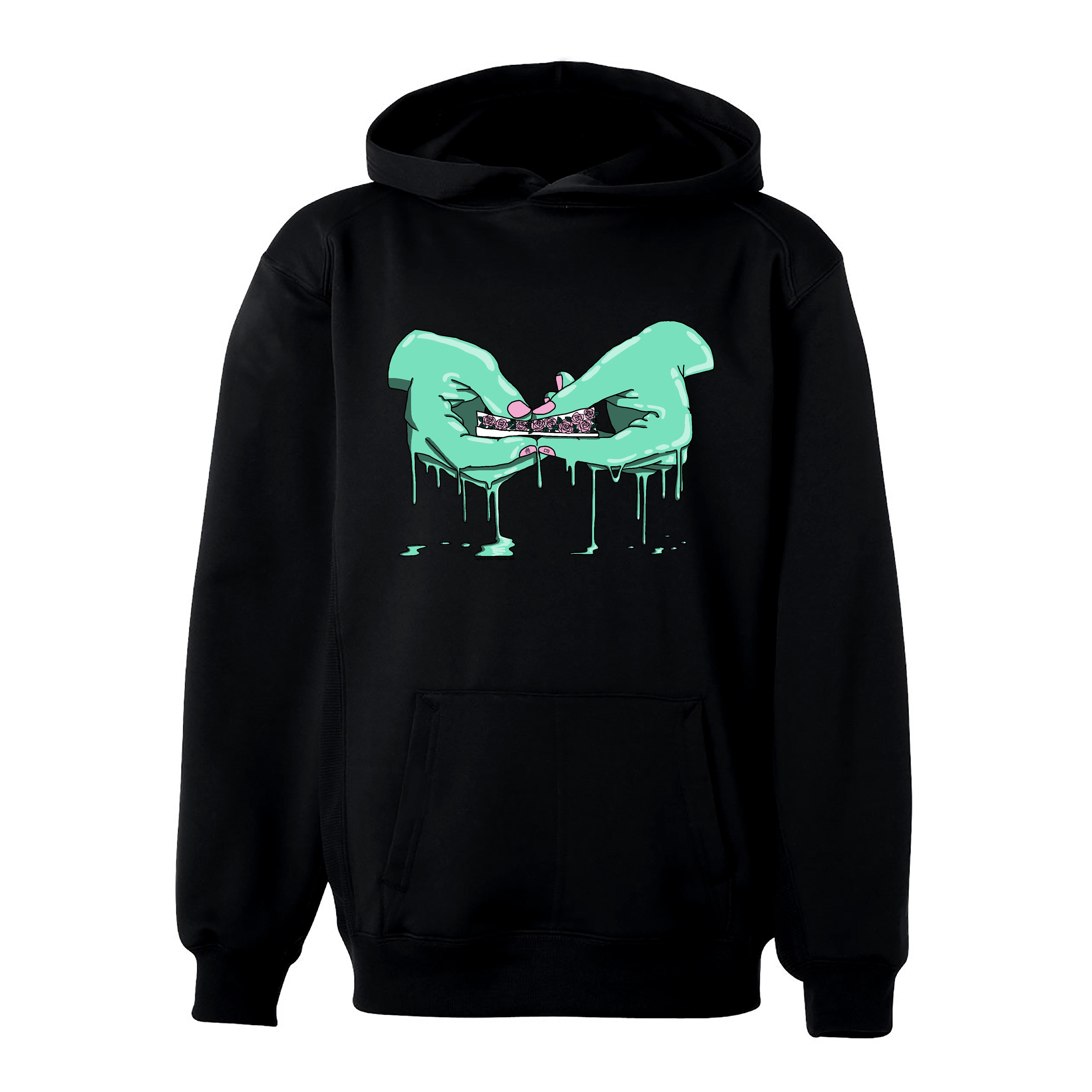 Flower Power Hoodie - BLACK