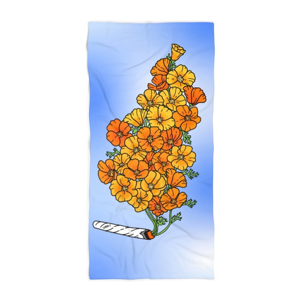 Golden Poppies Beach Towel