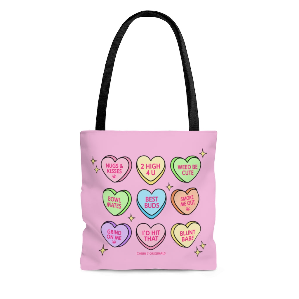 Candy Hearts Tote Bag