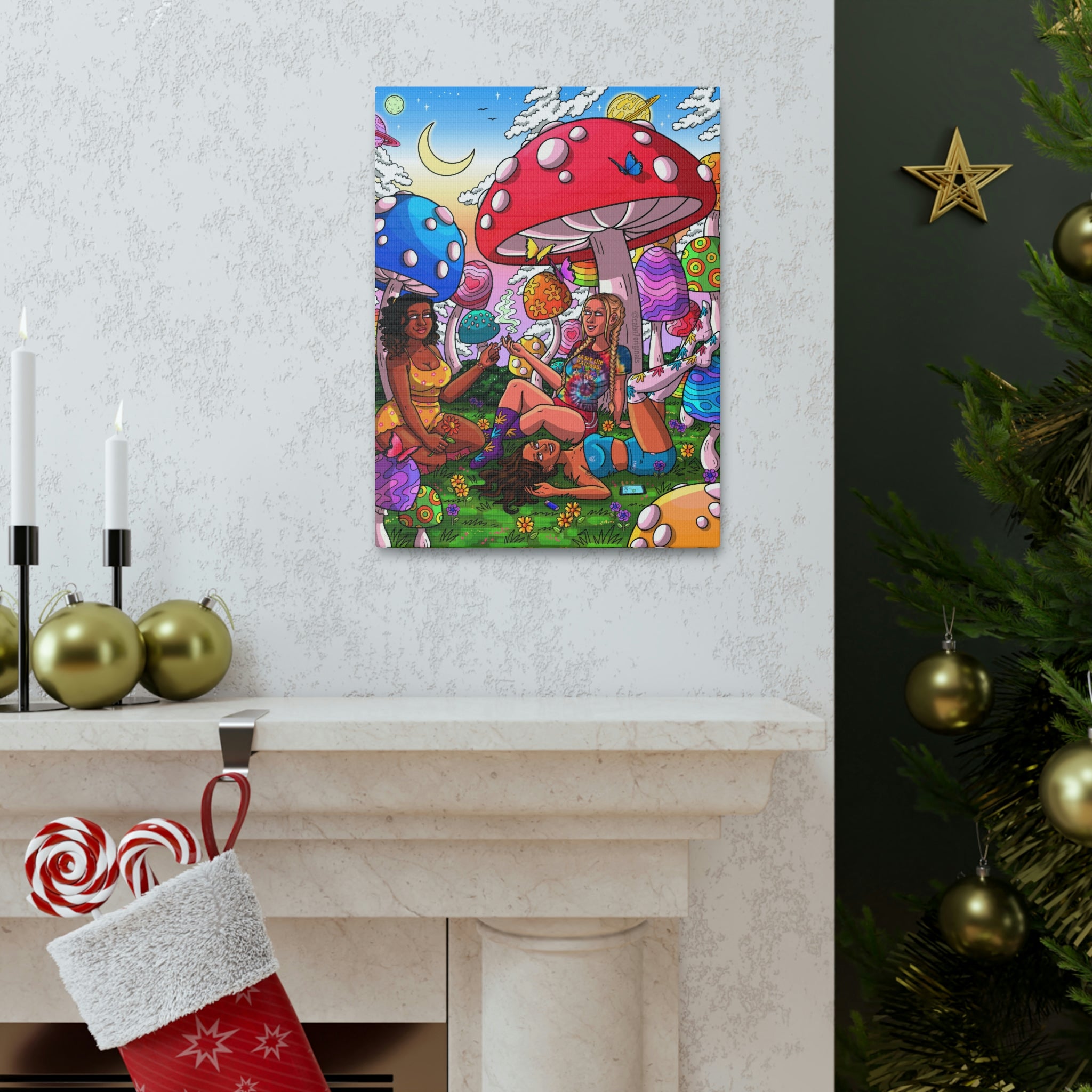 "Mushroom Meadow" Canvas Print