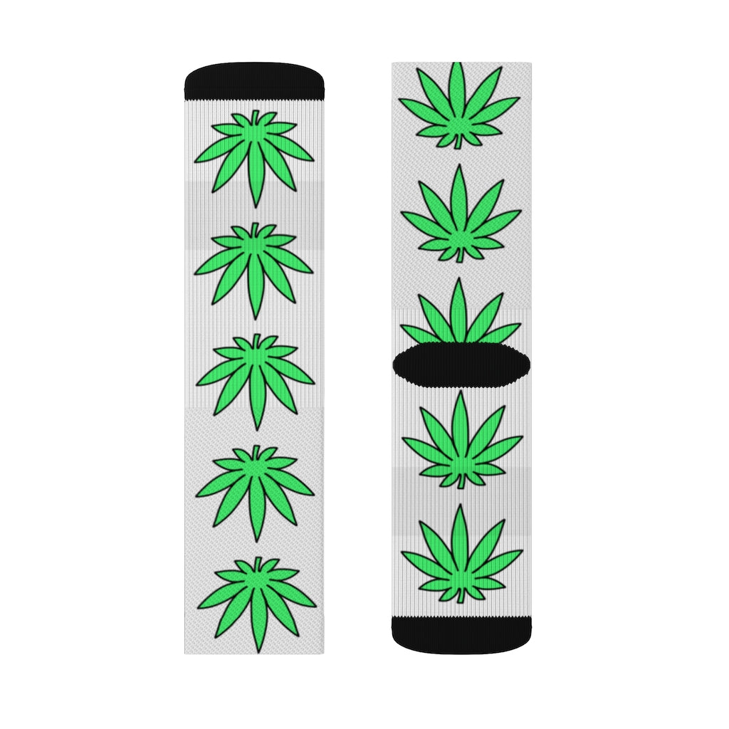 Lil' Leafy Socks - Lime & White