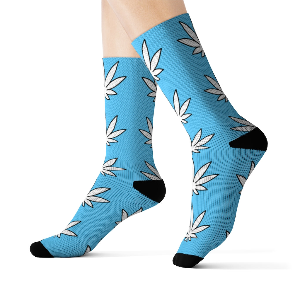 Lil' Leafy Socks - Sky