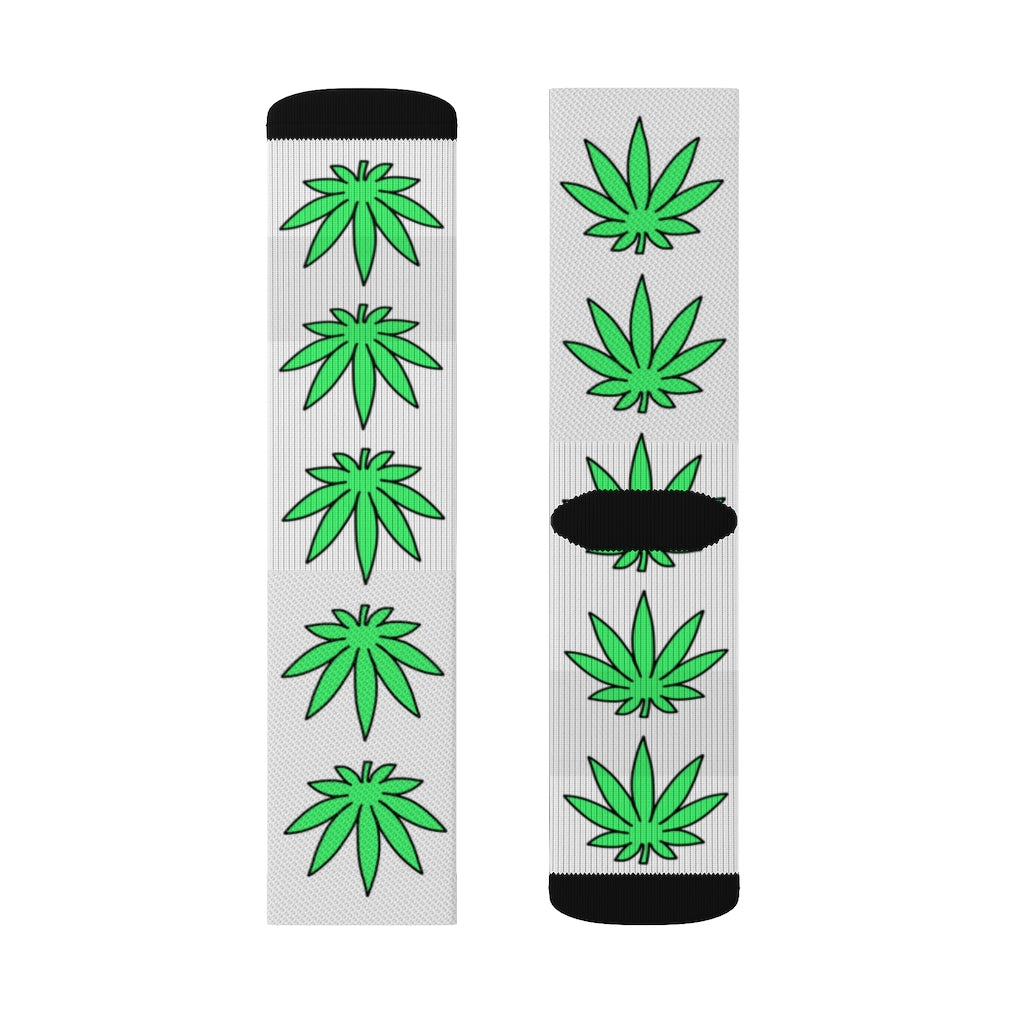 Lil' Leafy Socks - Lime & White