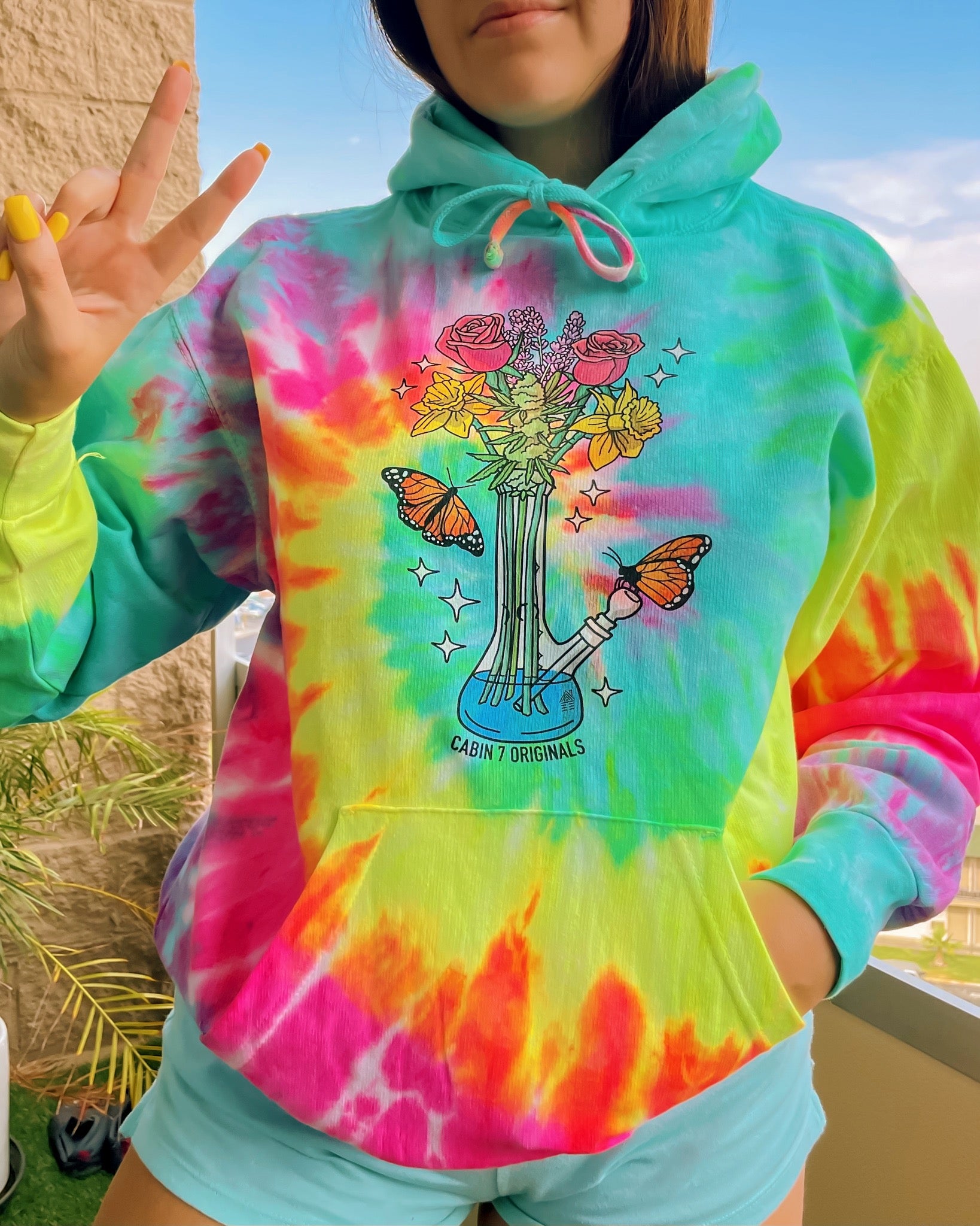 Bong Bouquet Tie Dye Hoodie