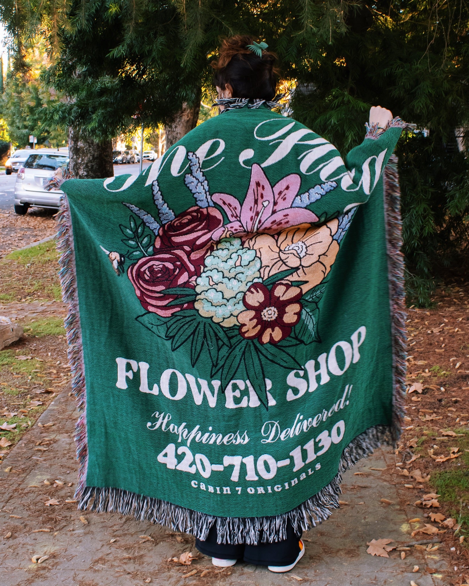 Flower Shop Woven Blanket
