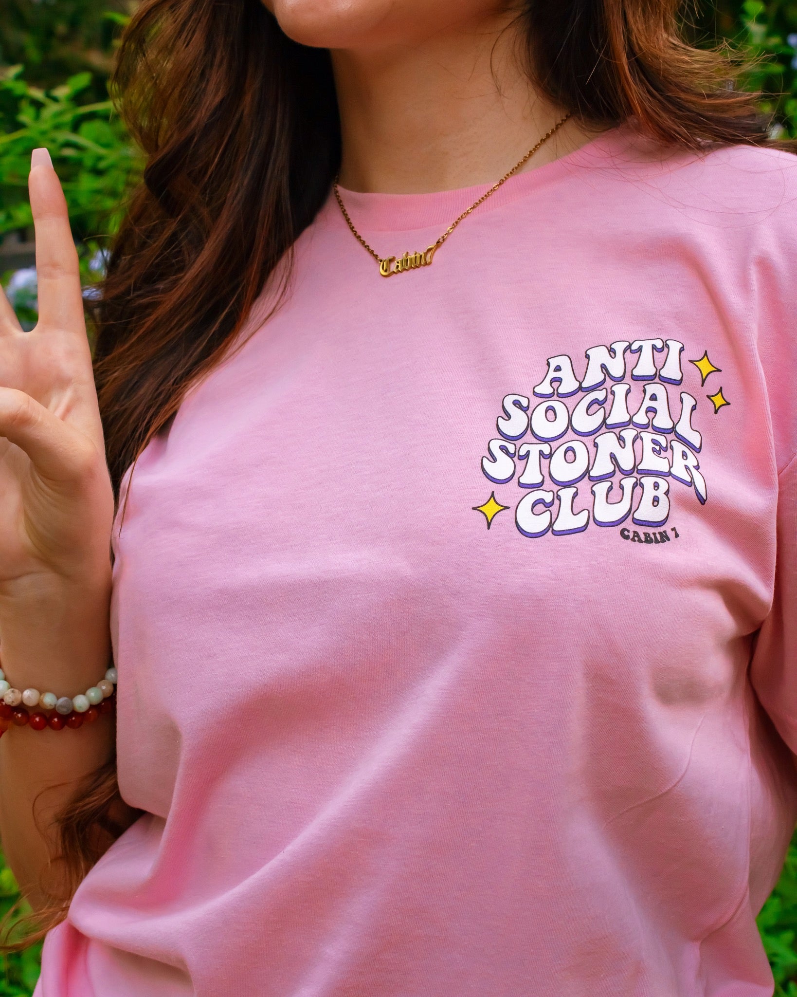 Antisocial Stoner Club T-Shirt - PINK