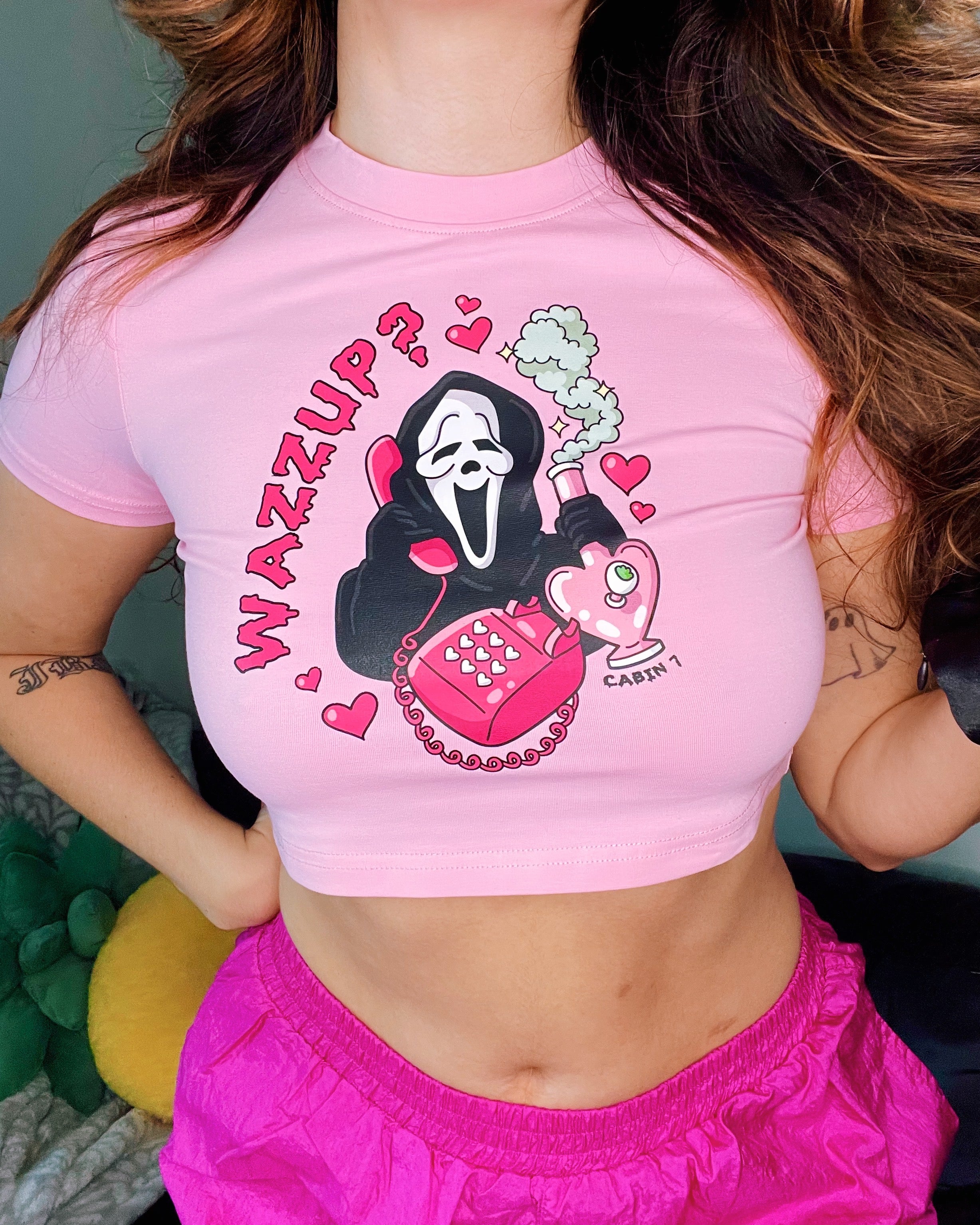 Wazzup Scream Mask Crop Top
