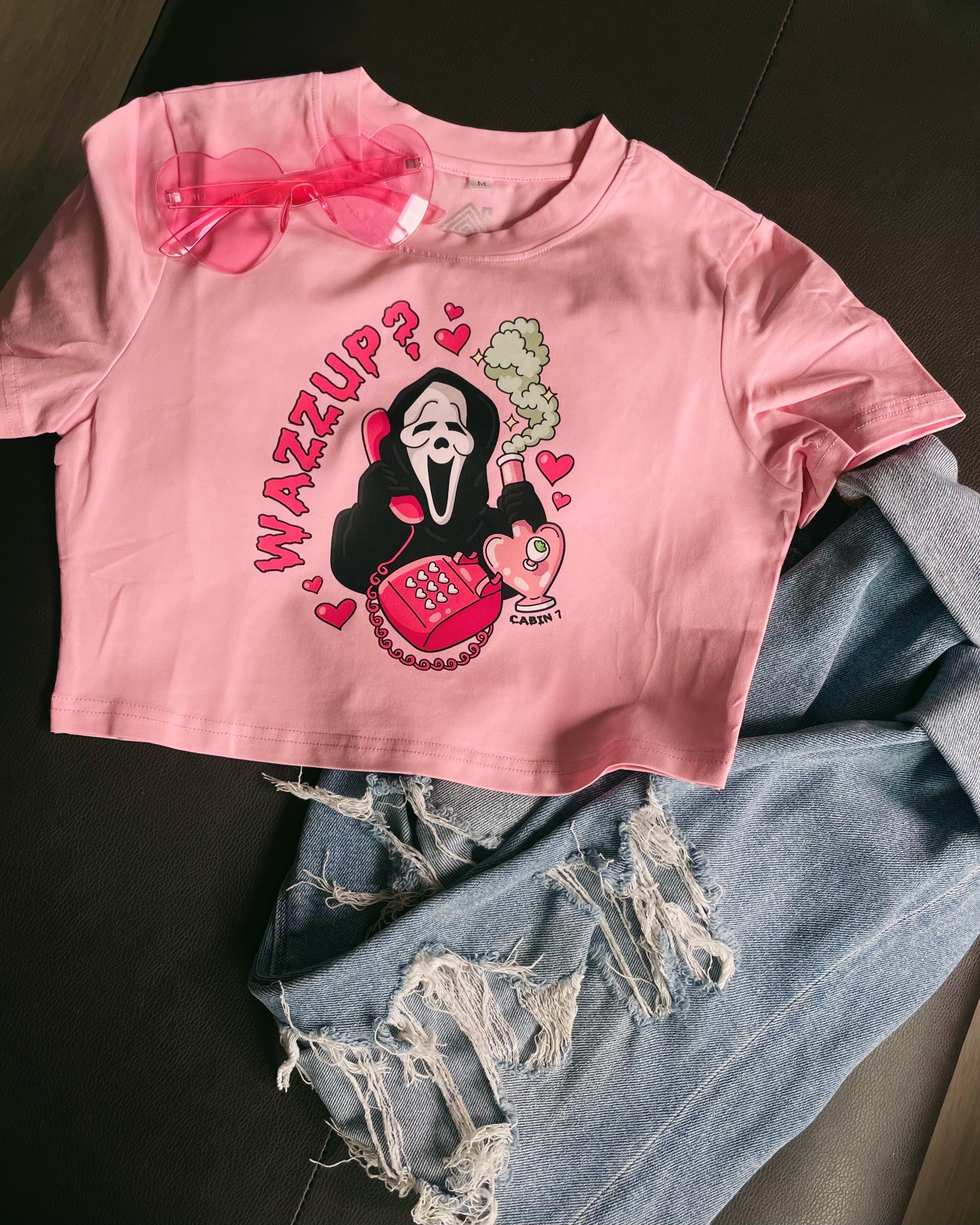 Wazzup Scream Mask Crop Top