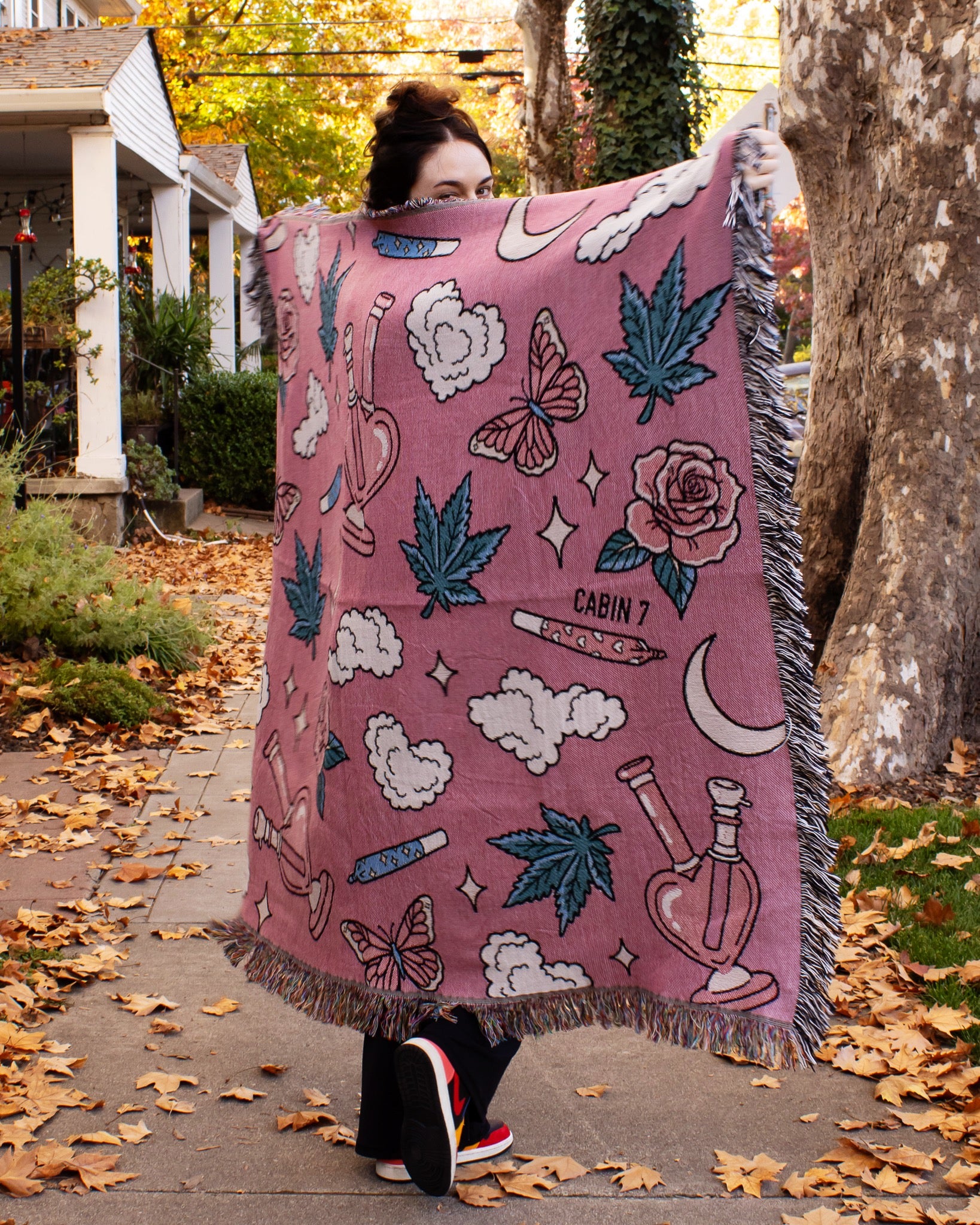 Rosy Dreams Woven Blanket