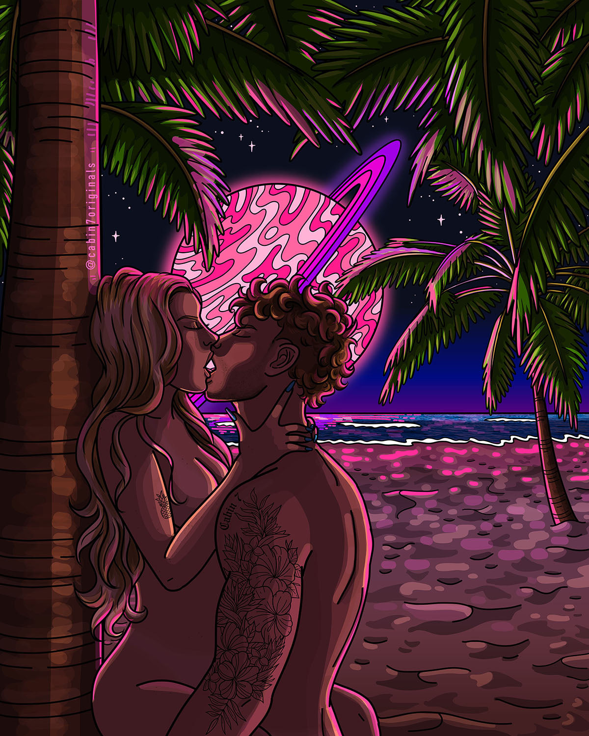 "Love on the Beach" Poster Print