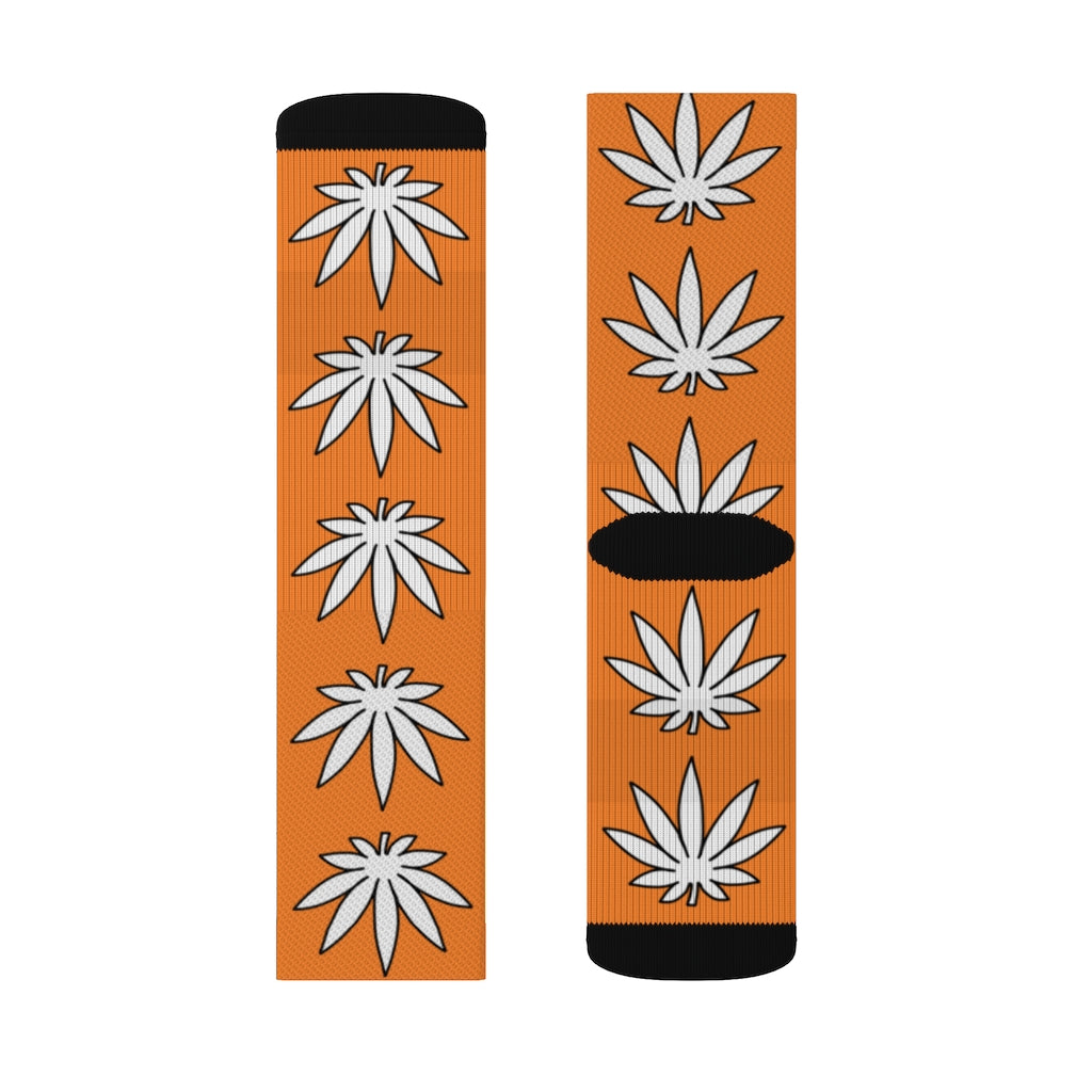 Lil' Leafy Socks - Tangerine