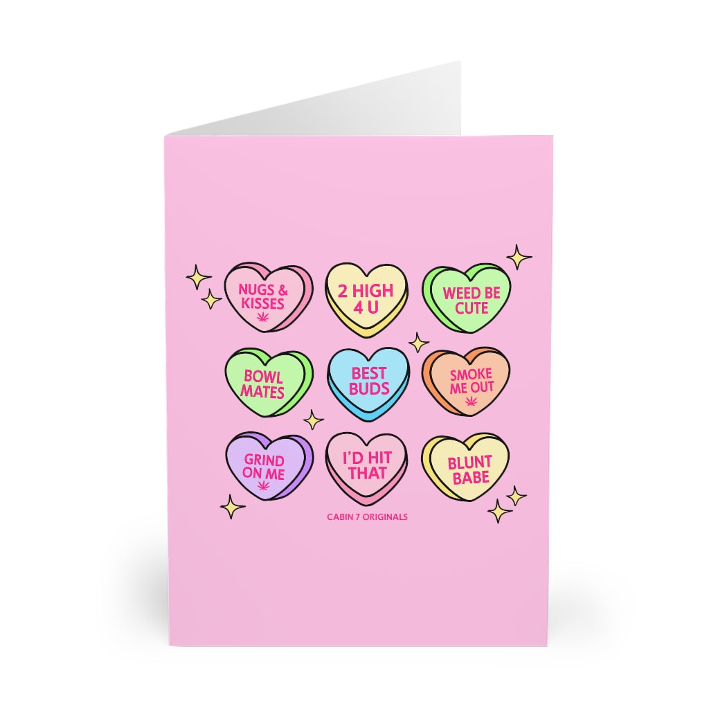 Candy Hearts Greeting Cards (5 Pack)
